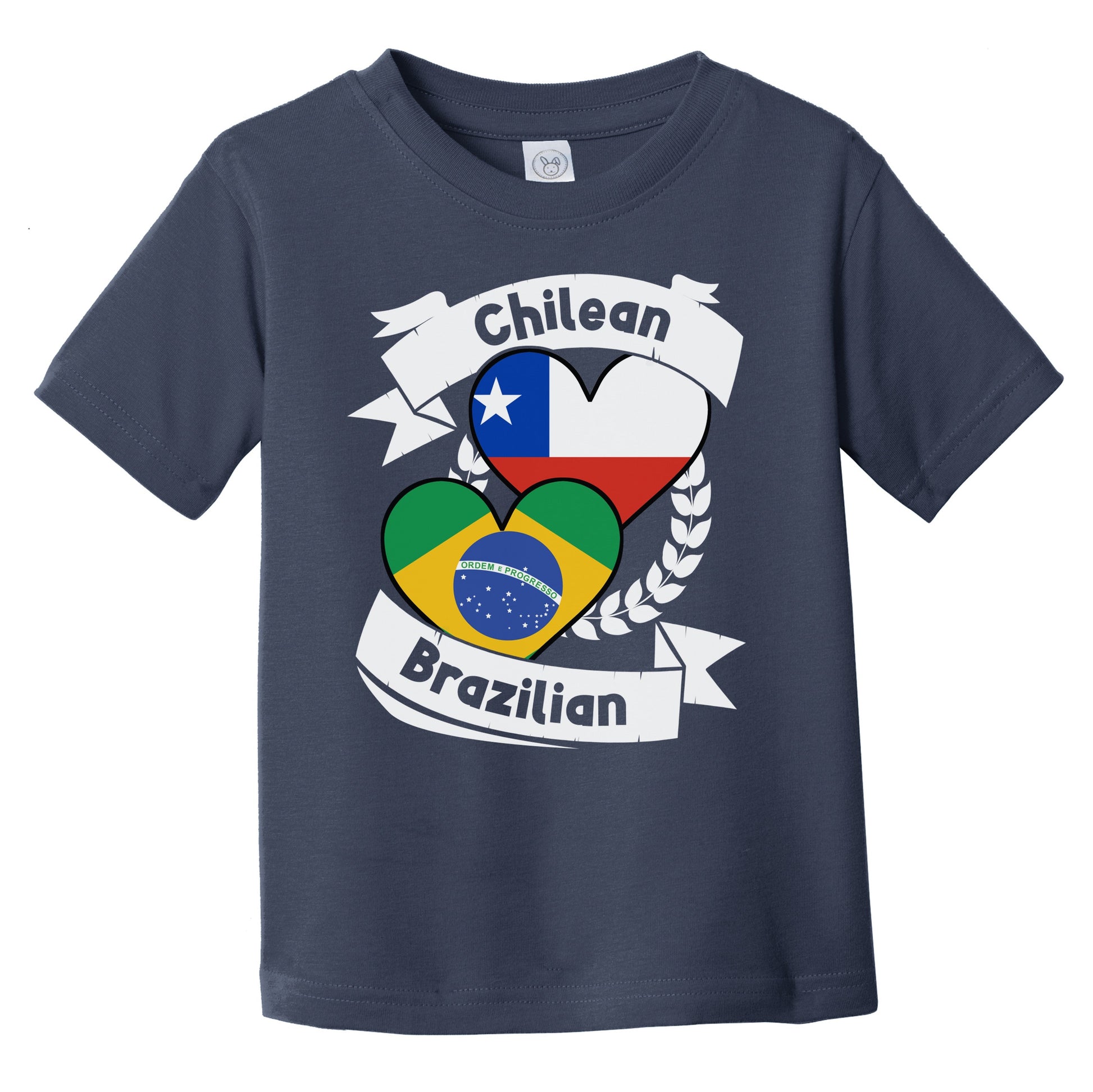 Chilean Brazilian Heart Flags Chile Brazil Infant Toddler T-Shirt
