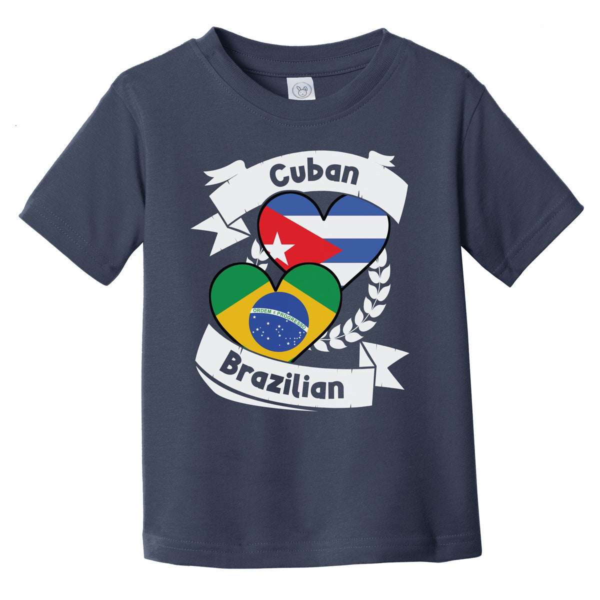 Cuban Brazilian Heart Flags Cuba Brazil Infant Toddler T-Shirt