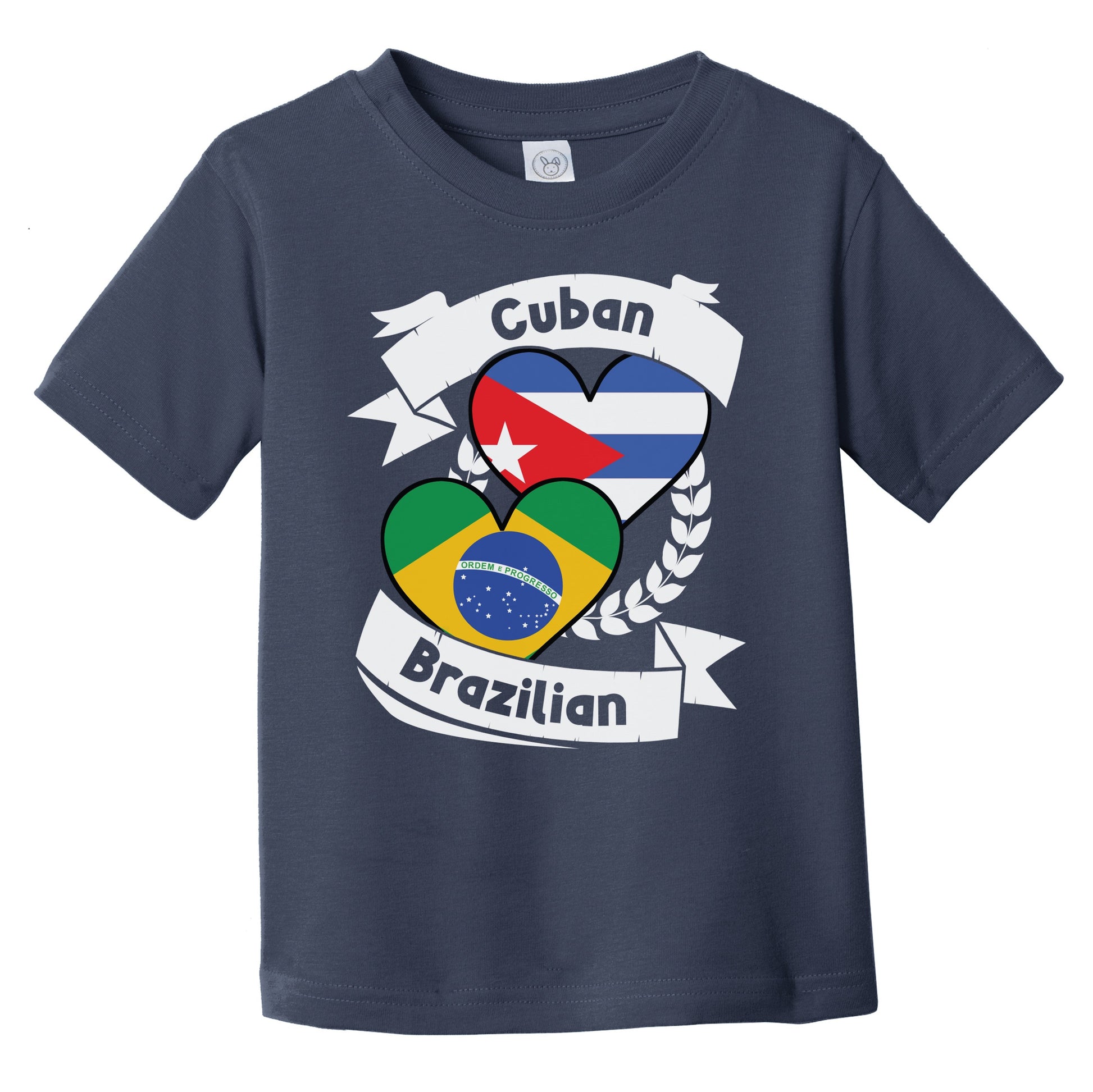 Cuban Brazilian Heart Flags Cuba Brazil Infant Toddler T-Shirt