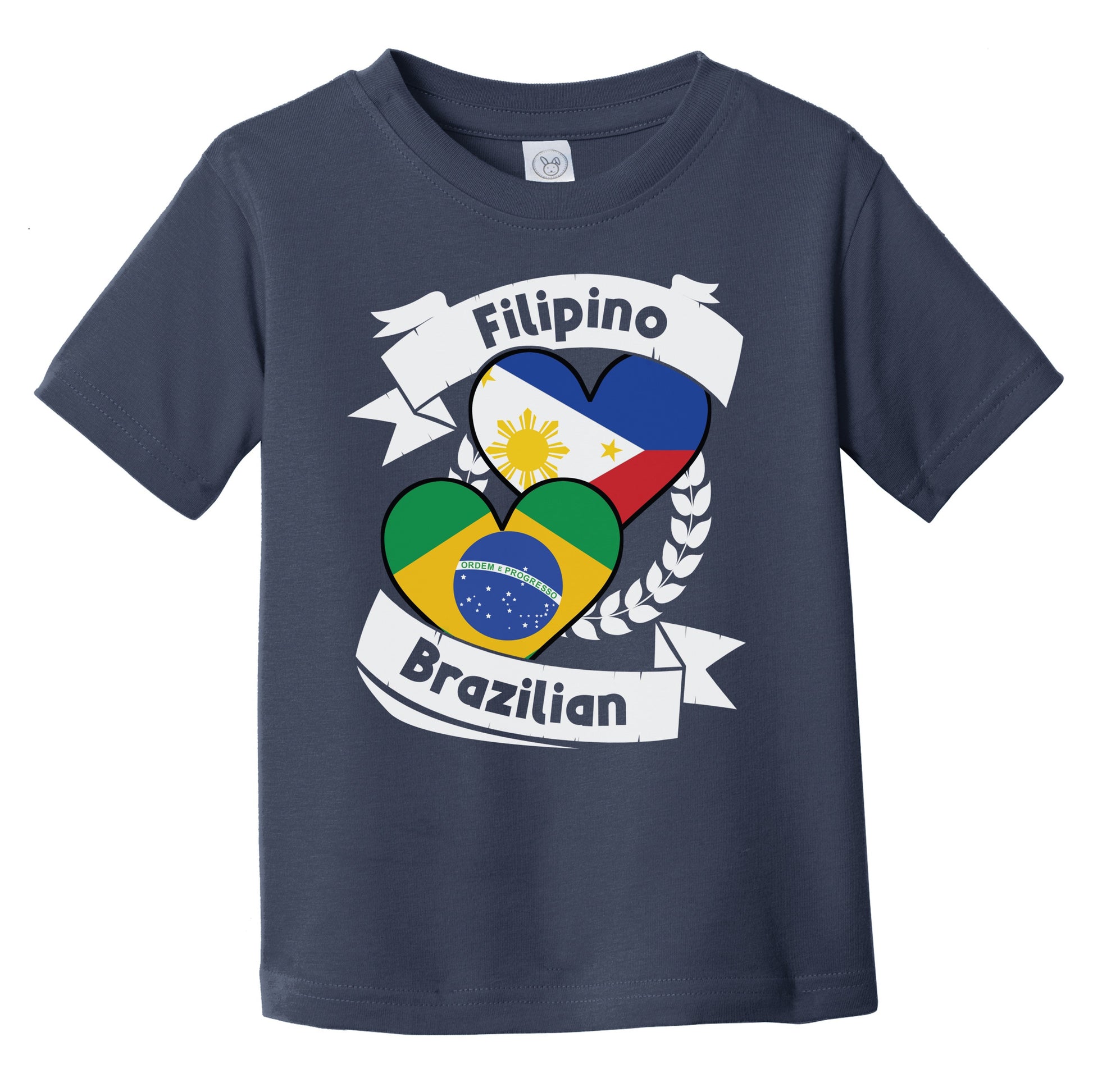 Filipino Brazilian Heart Flags Philippines Brazil Infant Toddler T-Shirt