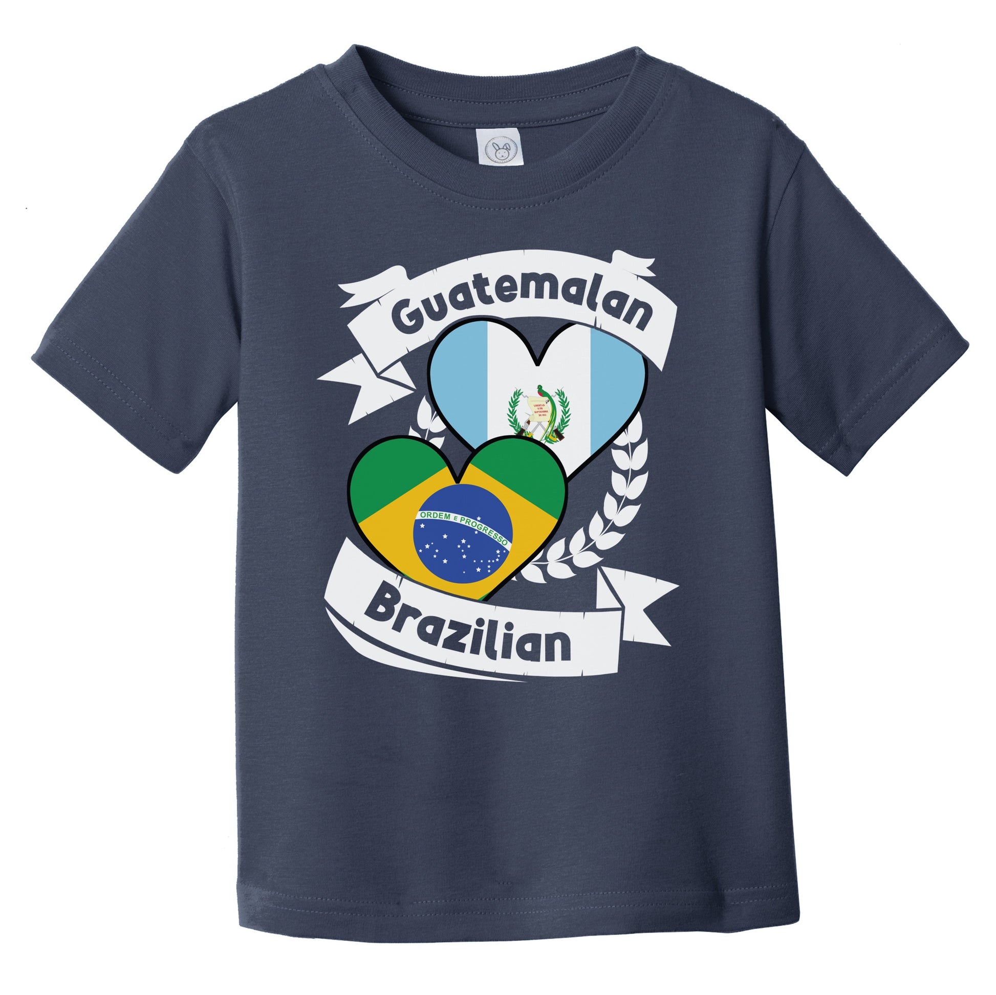 Guatemalan Brazilian Heart Flags Guatemala Brazil Infant Toddler T-Shirt