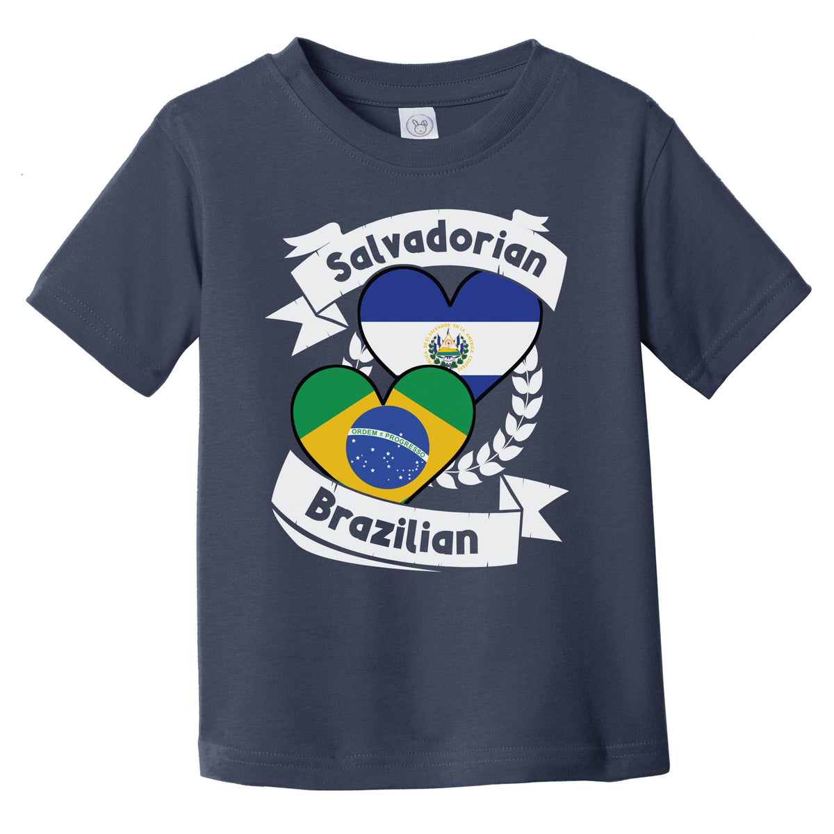 Salvadorian Brazilian Heart Flags El Salvador Brazil Infant Toddler T-Shirt