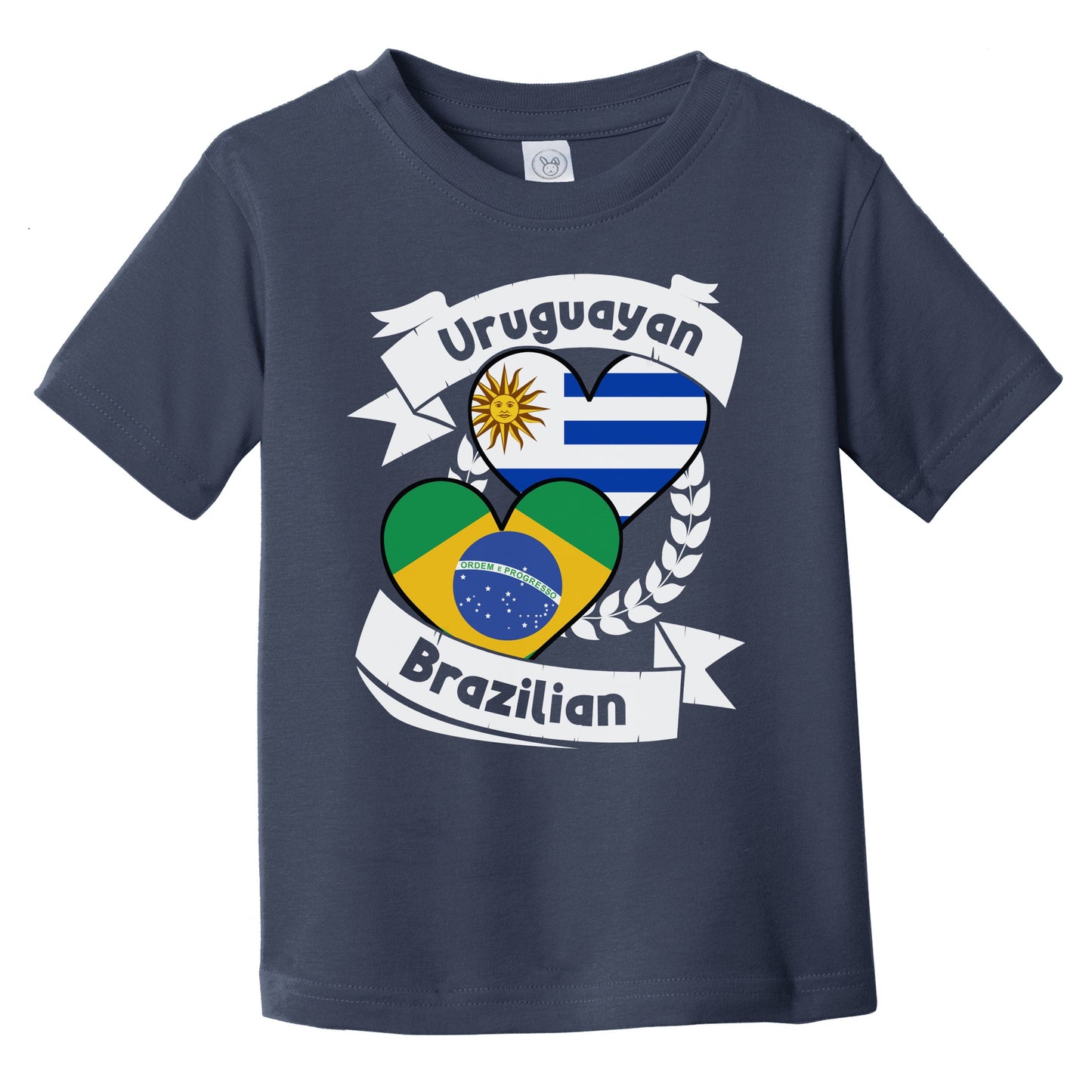 Uruguayan Brazilian Heart Flags Uruguay Brazil Infant Toddler T-Shirt
