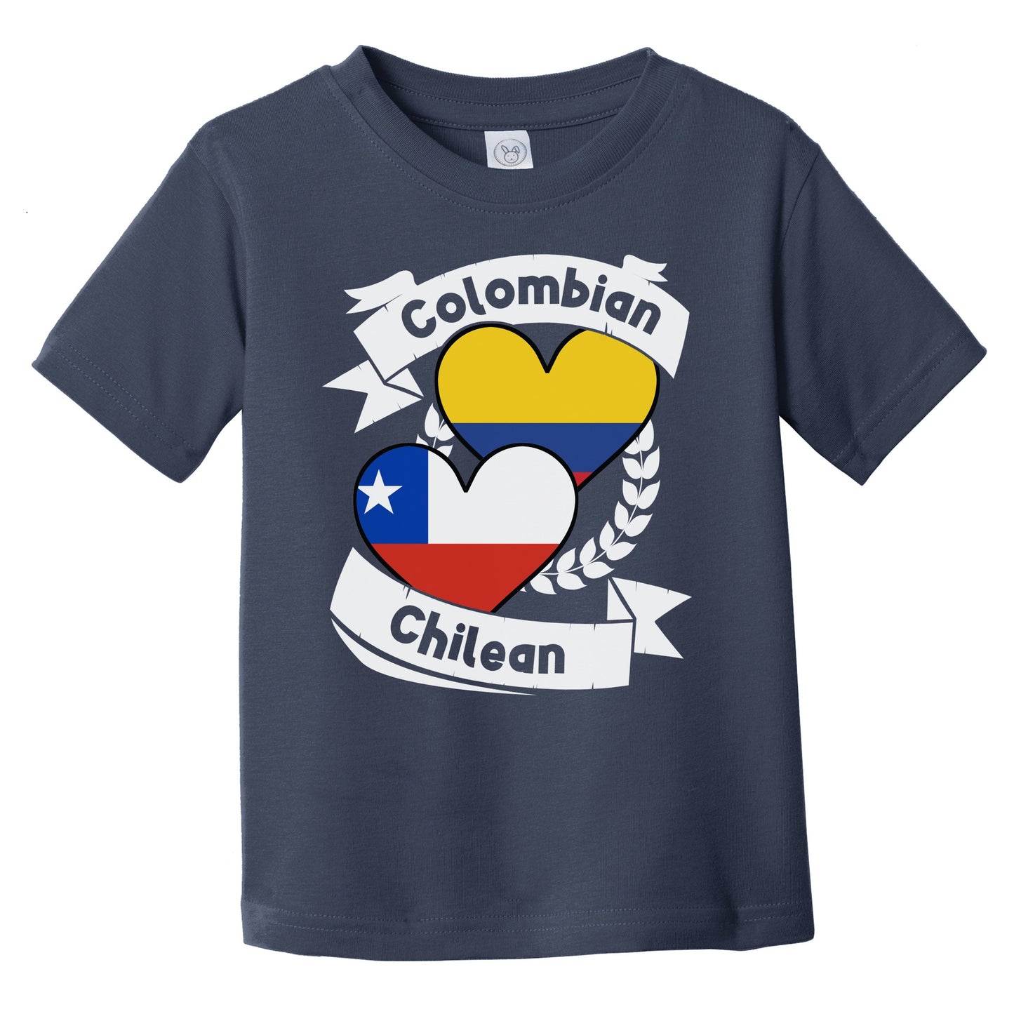 Colombian Chilean Heart Flags Colombia Chile Infant Toddler T-Shirt
