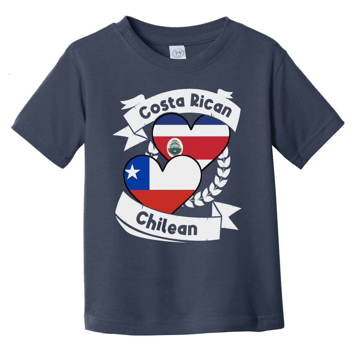 Costa Rican Chilean Heart Flags Costa Rica Chile Infant Toddler T-Shirt