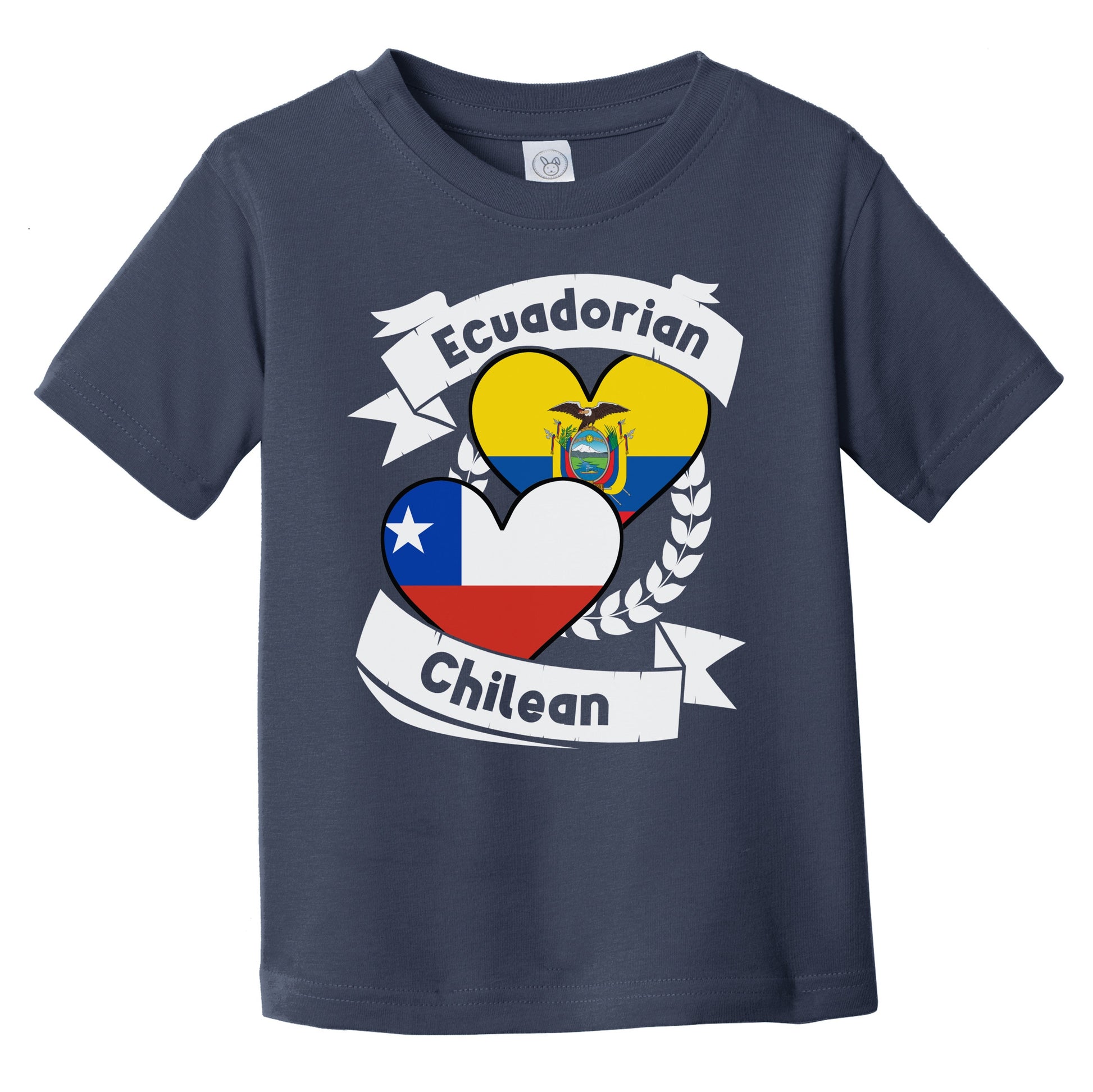 Ecuadorian Chilean Heart Flags Ecuador Chile Infant Toddler T-Shirt