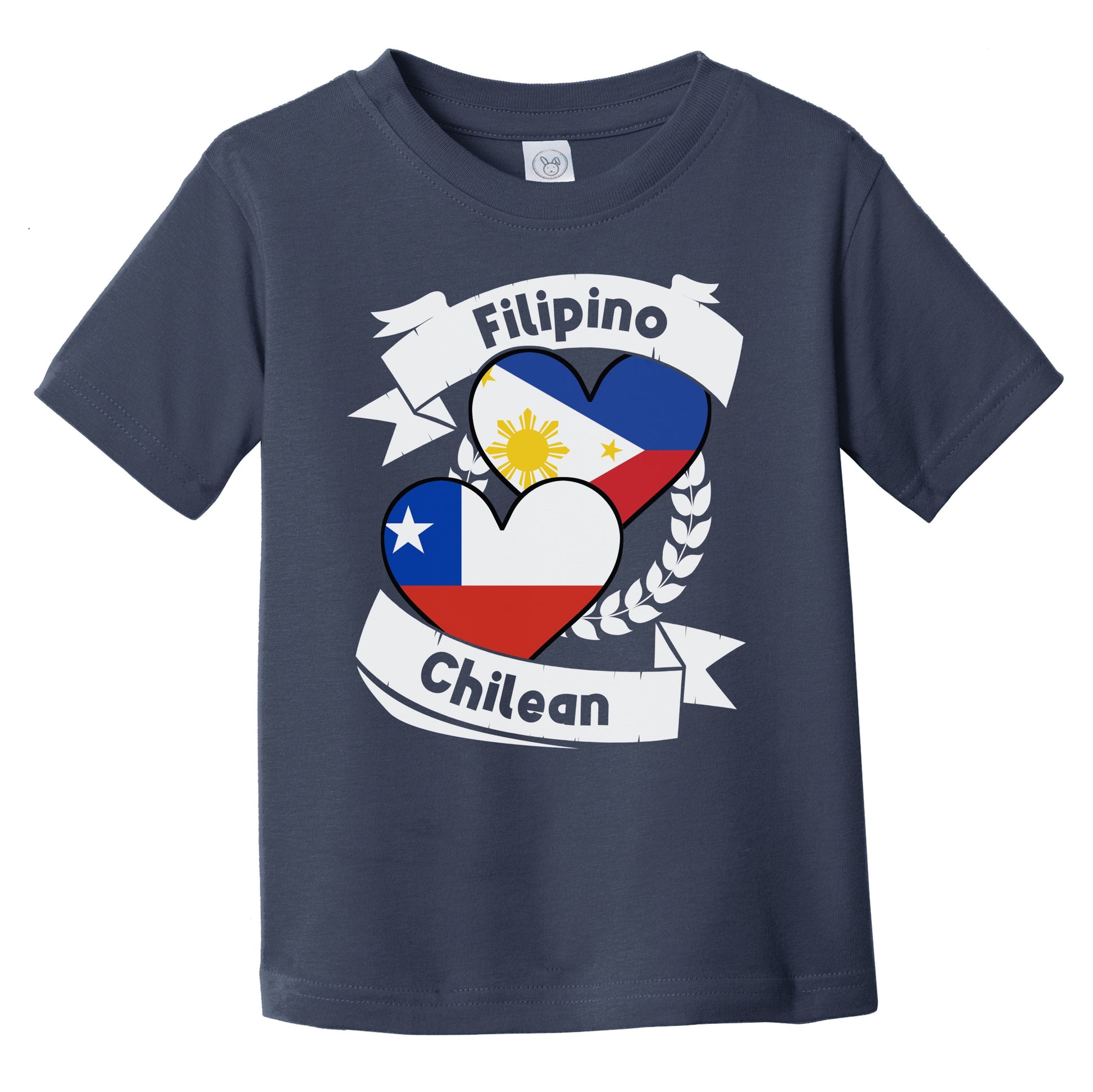 Filipino Chilean Heart Flags Philippines Chile Infant Toddler T-Shirt