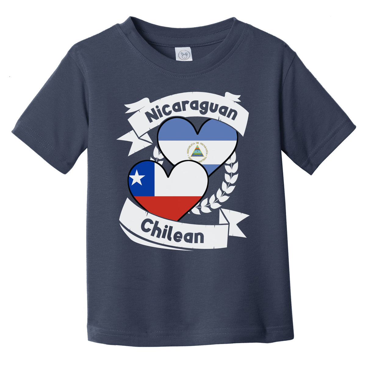 Nicaraguan Chilean Heart Flags Nicaragua Chile Infant Toddler T-Shirt