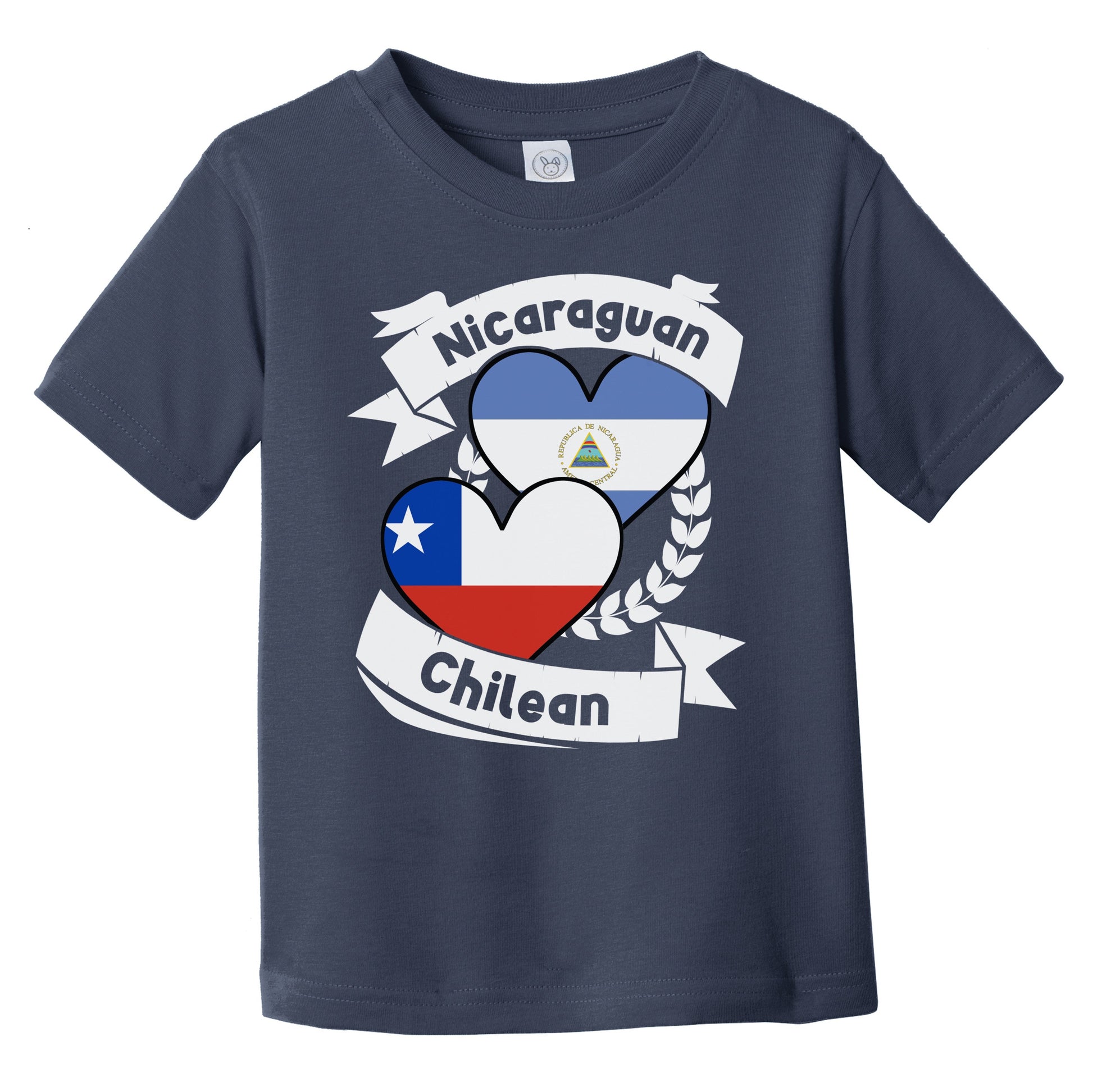 Nicaraguan Chilean Heart Flags Nicaragua Chile Infant Toddler T-Shirt