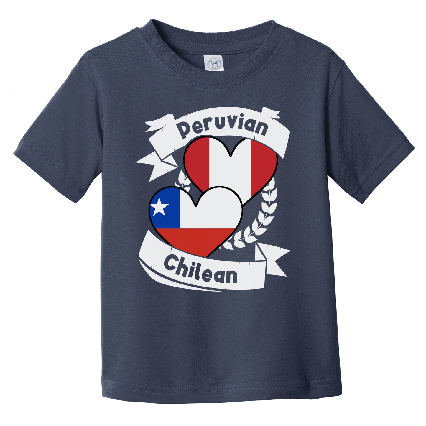 Peruvian Chilean Heart Flags Peru Chile Infant Toddler T-Shirt