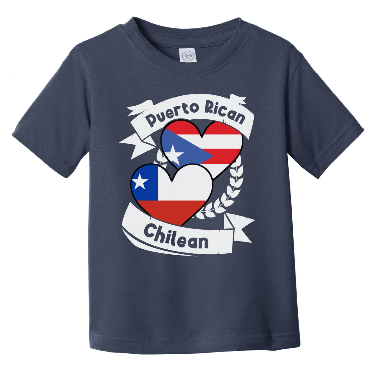 Puerto Rican Chilean Heart Flags Puerto Rico Chile Infant Toddler T-Shirt