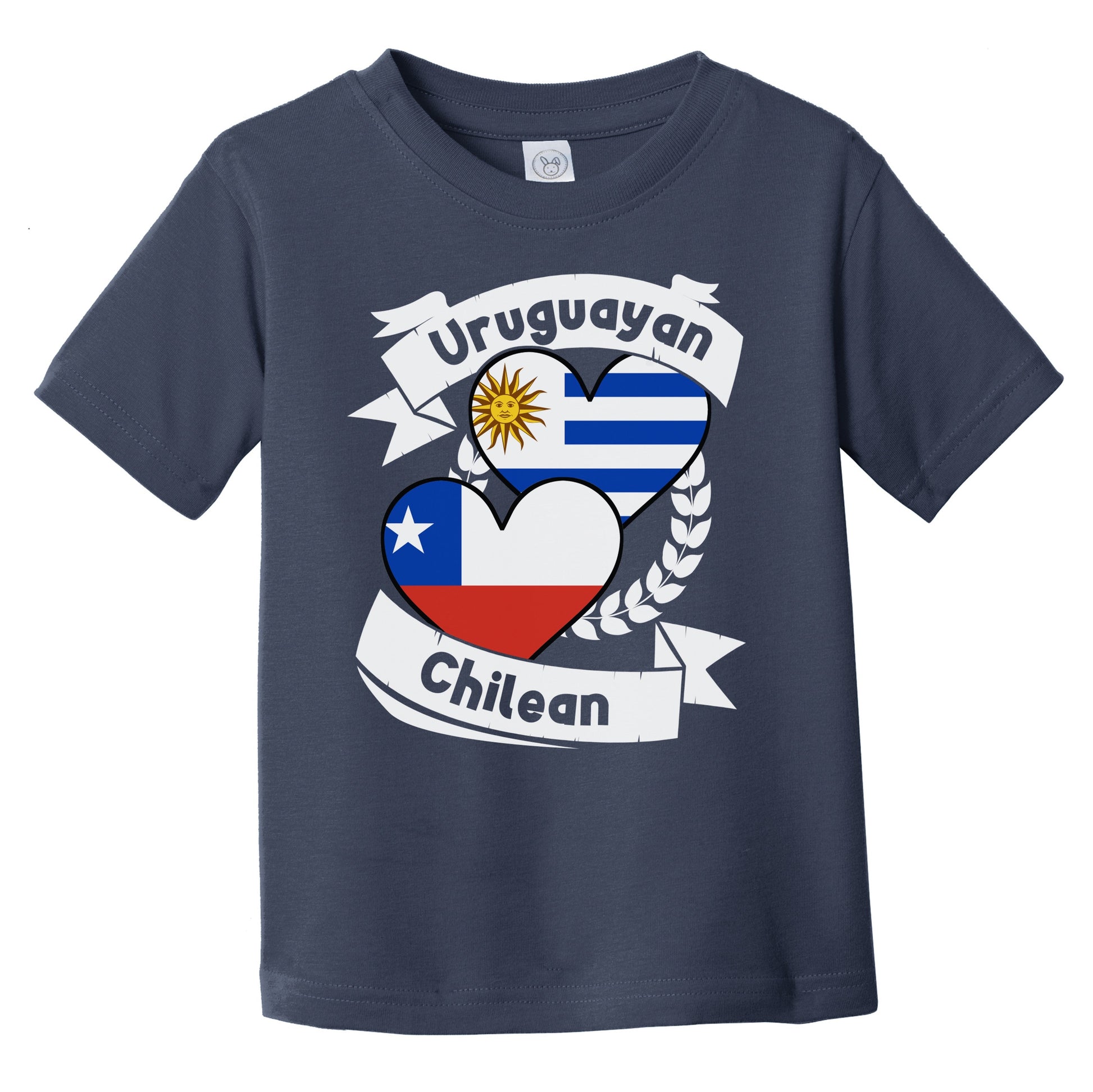Uruguayan Chilean Heart Flags Uruguay Chile Infant Toddler T-Shirt