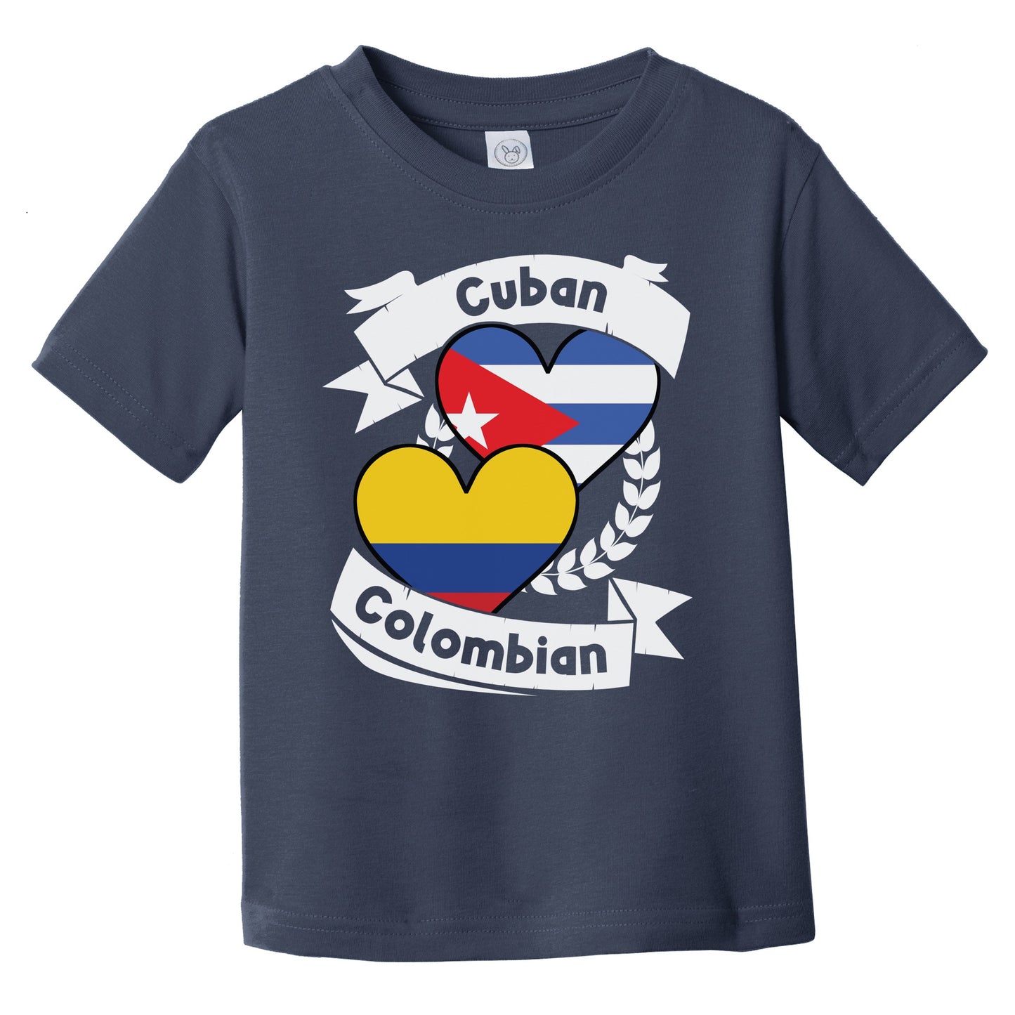 Cuban Colombian Heart Flags Cuba Colombia Infant Toddler T-Shirt