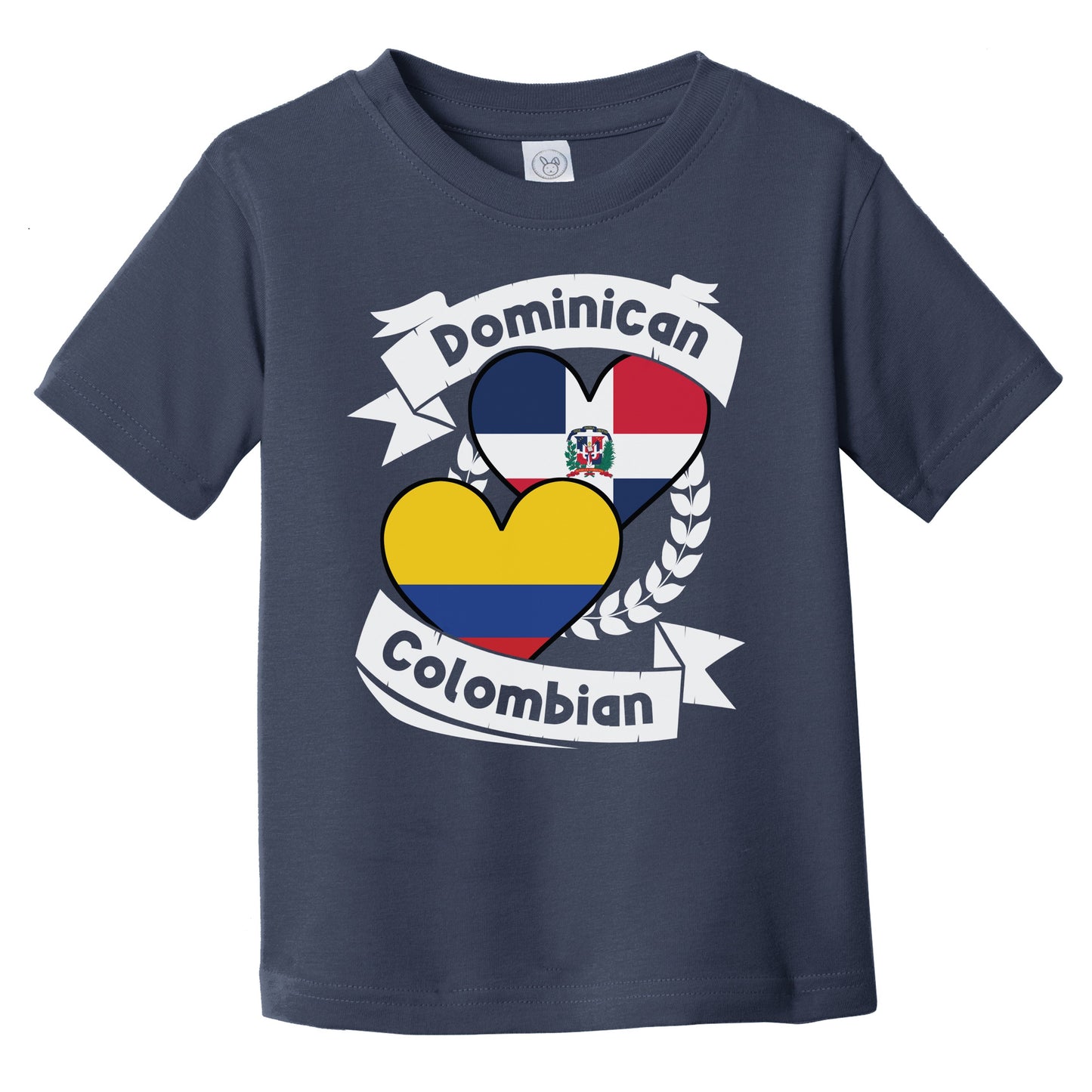 Dominican Colombian Heart Flags Dominican Republic Colombia Infant Toddler T-Shirt