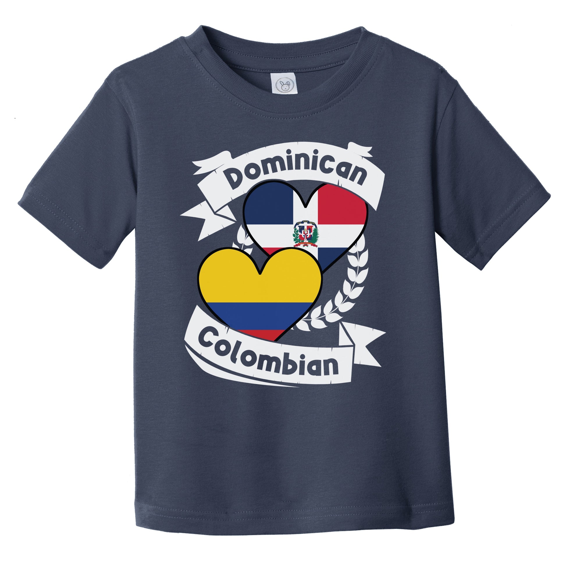 Dominican Colombian Heart Flags Dominican Republic Colombia Infant Toddler T-Shirt