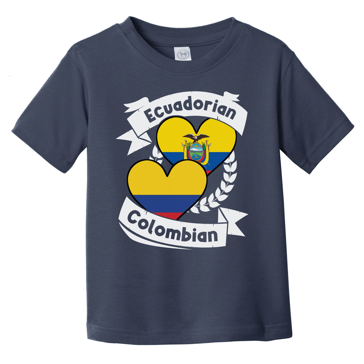 Ecuadorian Colombian Heart Flags Ecuador Colombia Infant Toddler T-Shirt