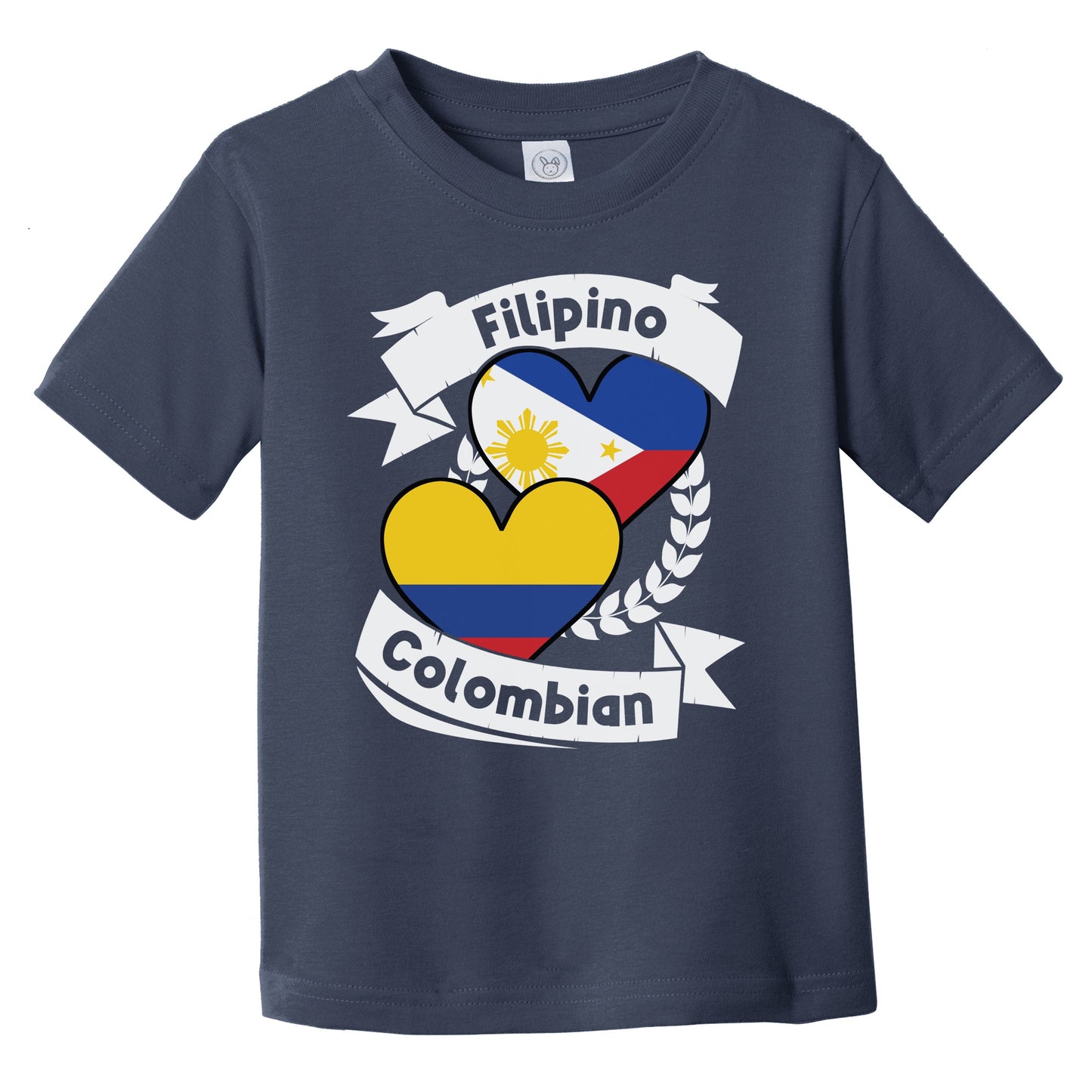 Filipino Colombian Heart Flags Philippines Colombia Infant Toddler T-Shirt