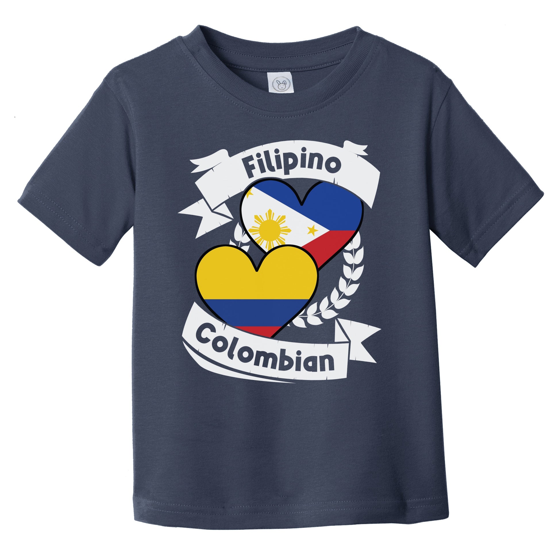 Filipino Colombian Heart Flags Philippines Colombia Infant Toddler T-Shirt