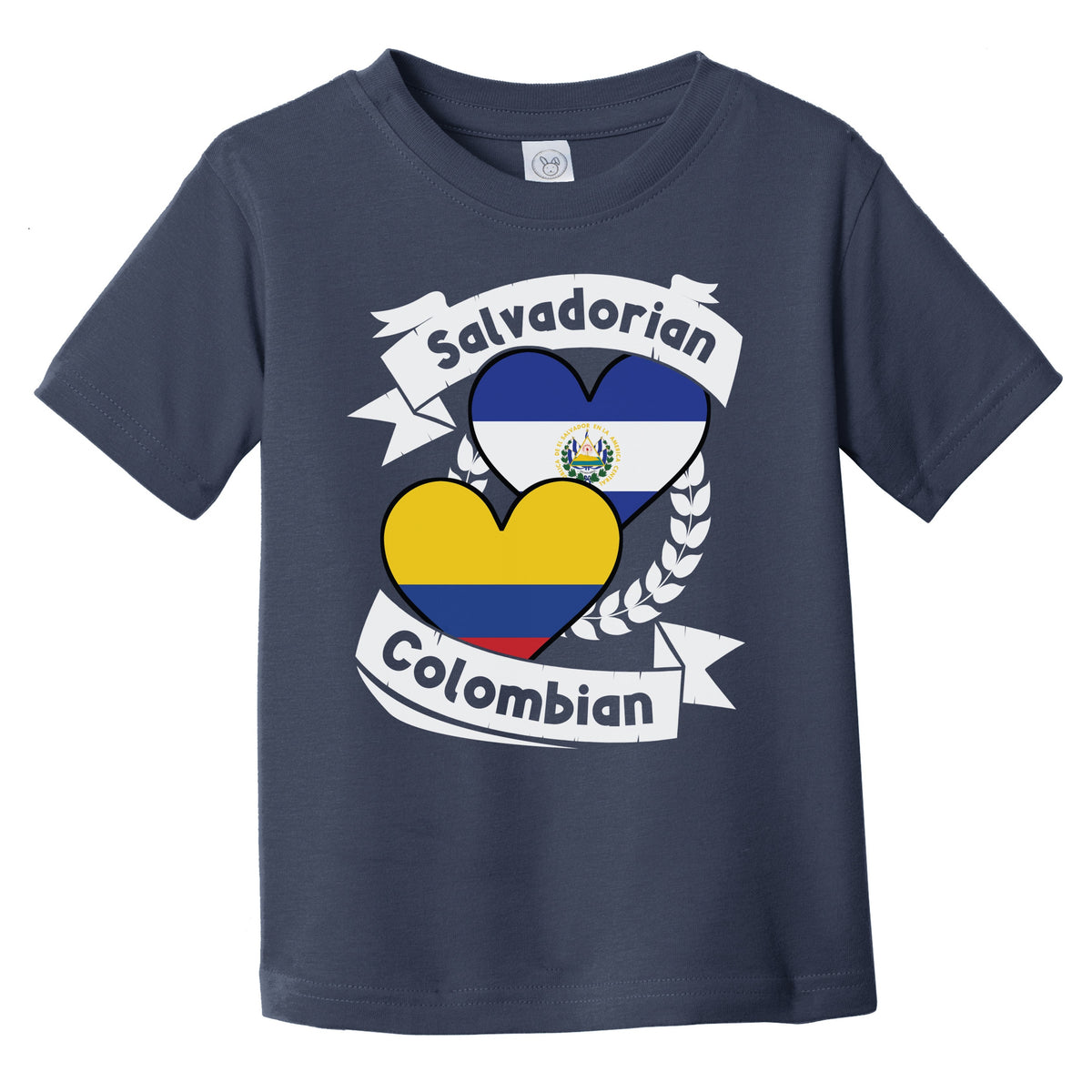 Salvadorian Colombian Heart Flags El Salvador Colombia Infant Toddler T-Shirt