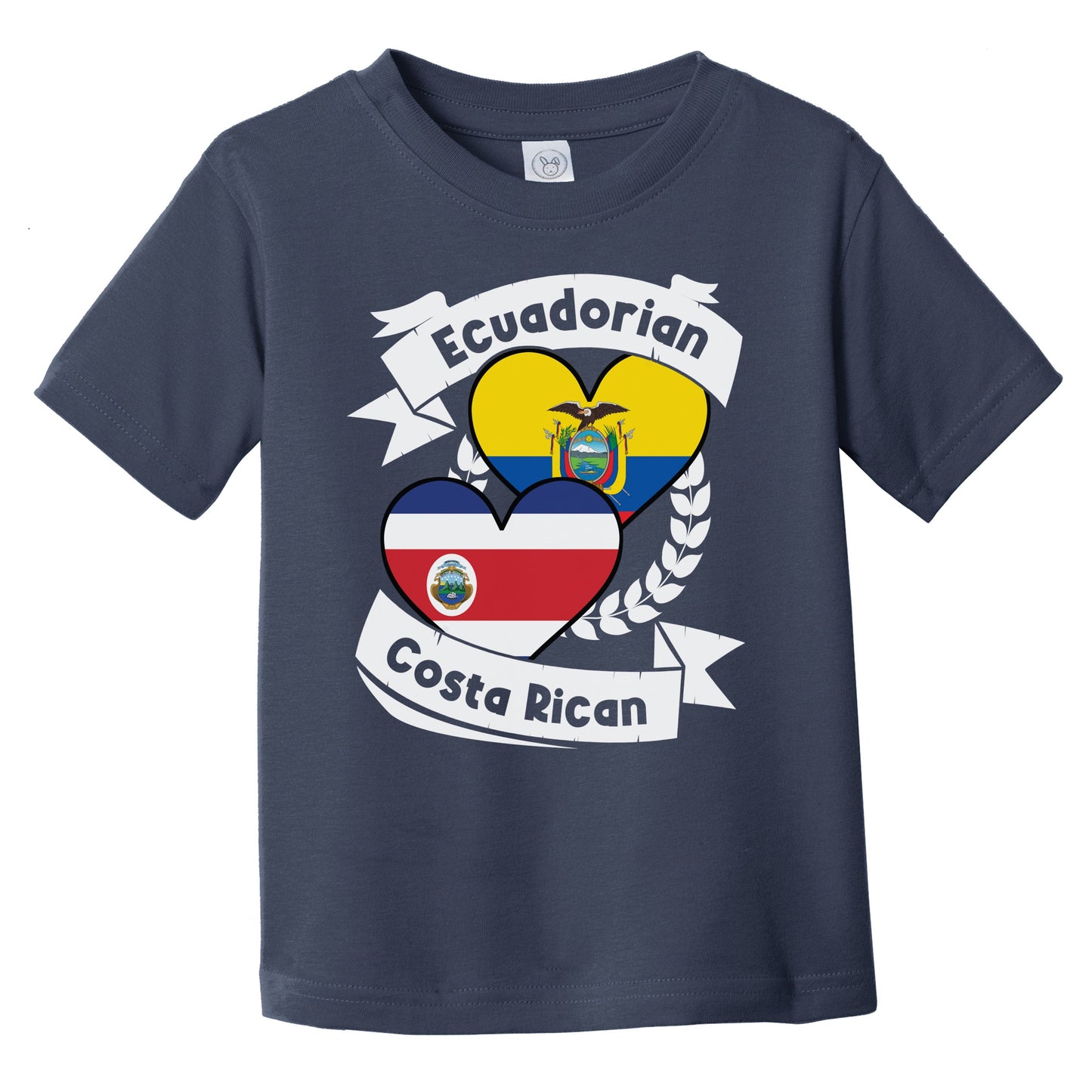 Ecuadorian Costa Rican Heart Flags Ecuador Costa Rica Infant Toddler T-Shirt