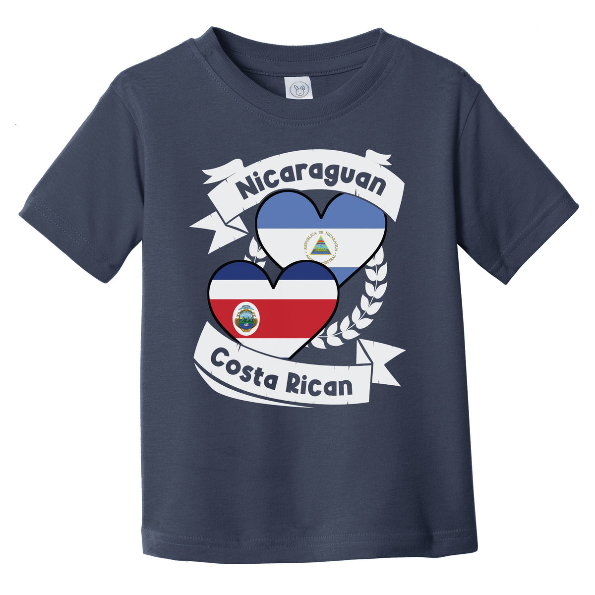 Nicaraguan Costa Rican Heart Flags Nicaragua Costa Rica Infant Toddler T-Shirt
