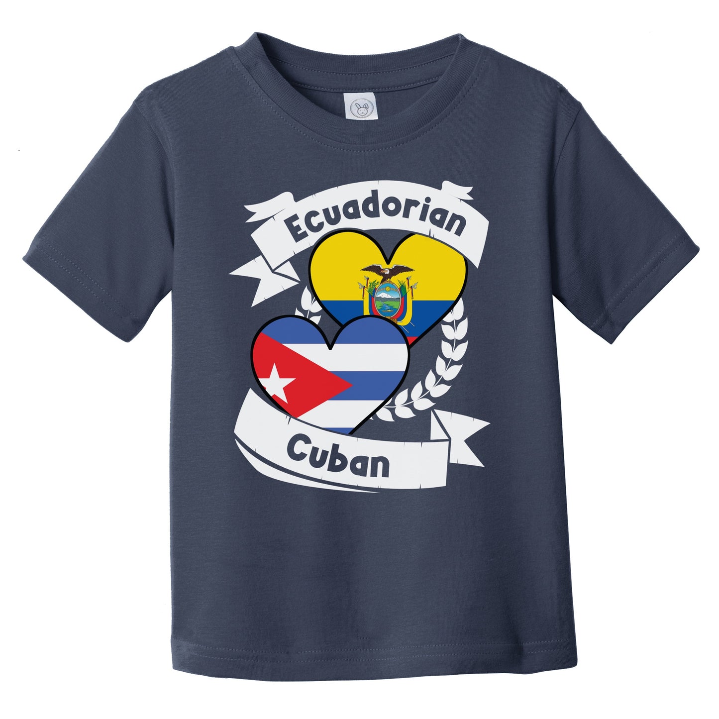Ecuadorian Cuban Heart Flags Ecuador Cuba Infant Toddler T-Shirt