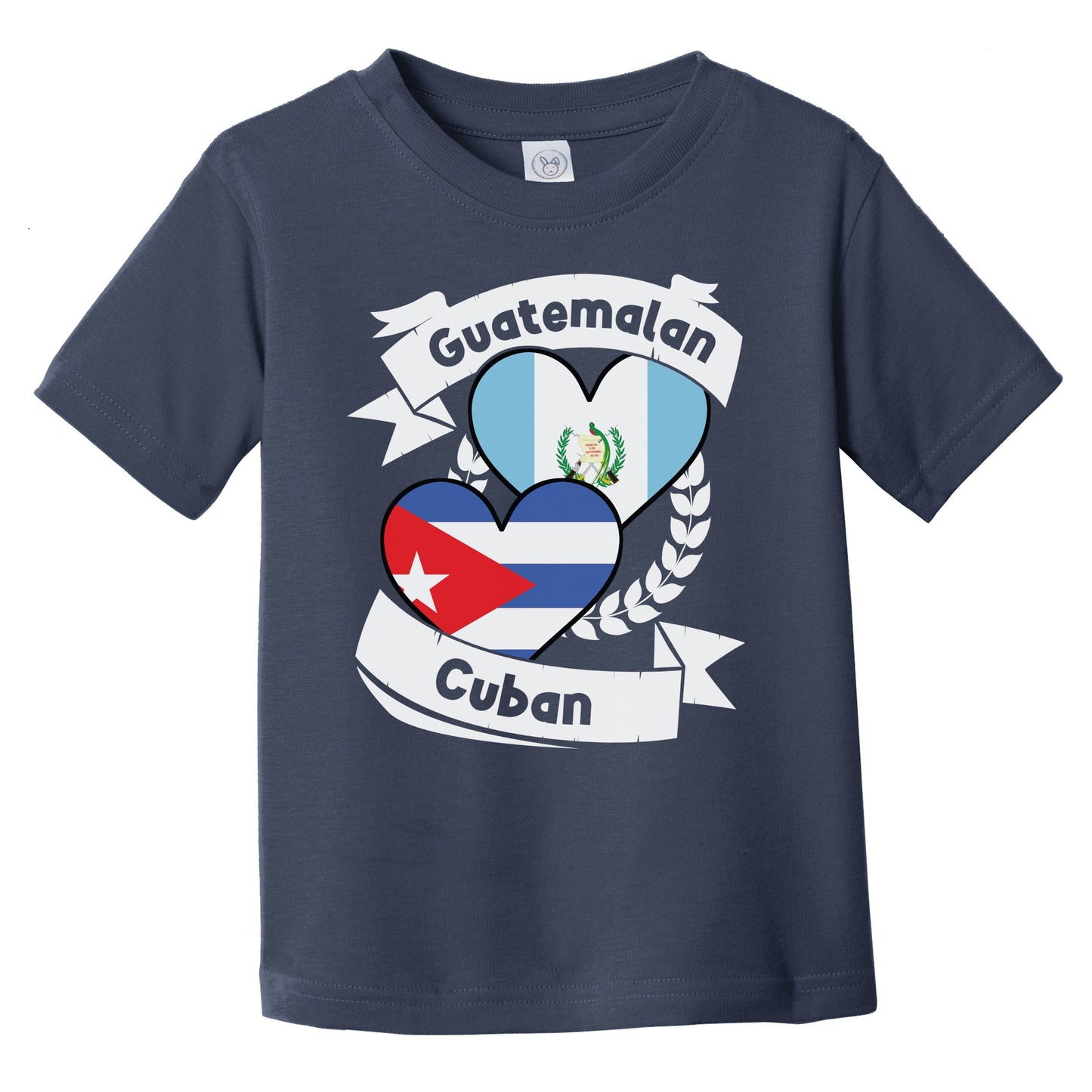 Guatemalan Cuban Heart Flags Guatemala Cuba Infant Toddler T-Shirt