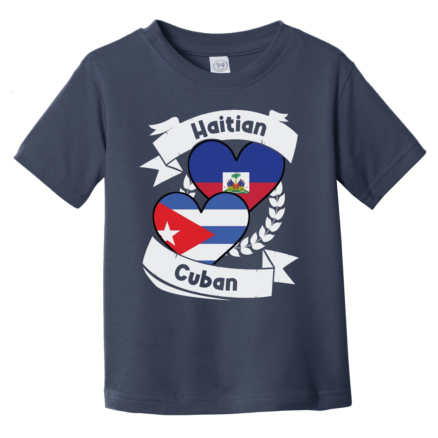 Haitian Cuban Heart Flags Haiti Cuba Infant Toddler T-Shirt