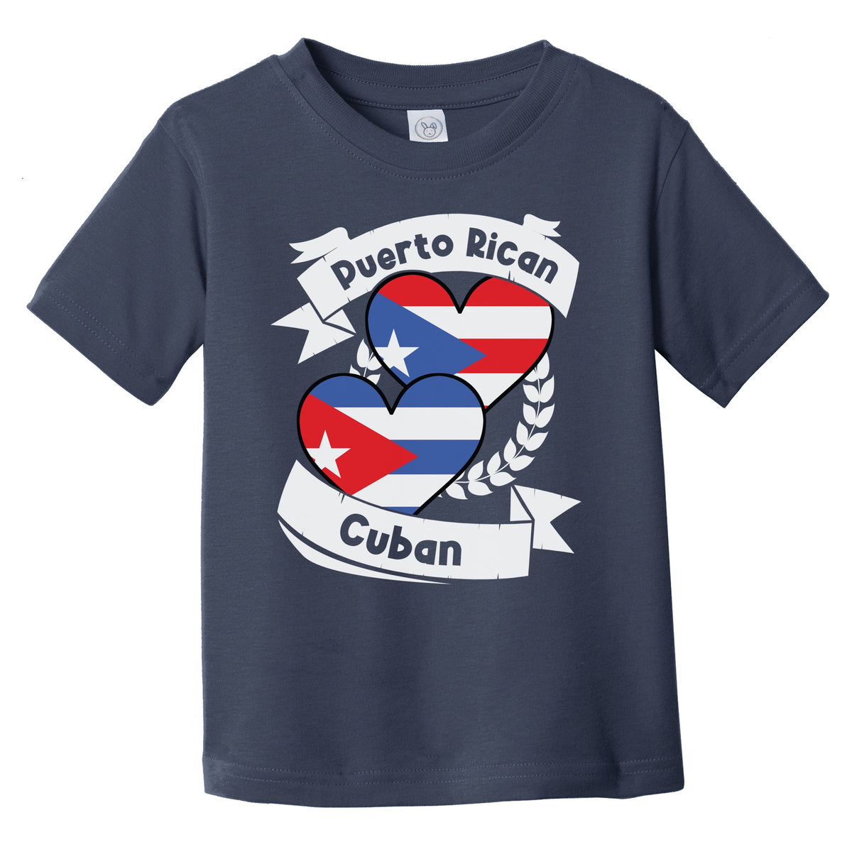 Puerto Rican Cuban Heart Flags Puerto Rico Cuba Infant Toddler T-Shirt