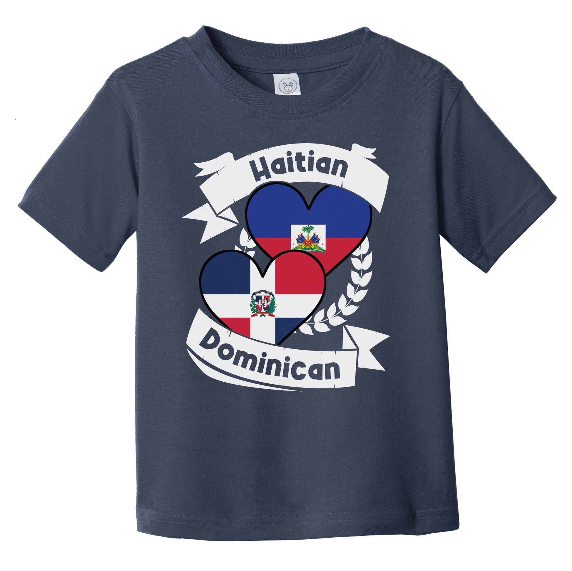 Haitian Dominican Heart Flags Haiti Dominican Republic Infant Toddler T-Shirt
