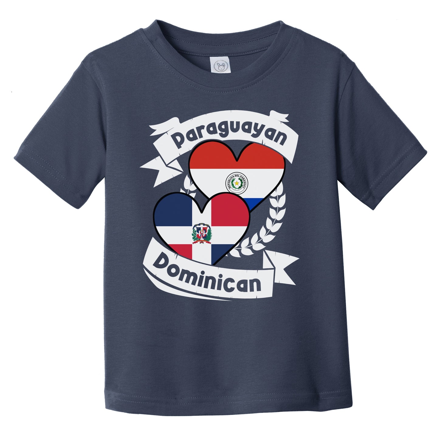 Paraguayan Dominican Heart Flags Paraguay Dominican Republic Infant Toddler T-Shirt