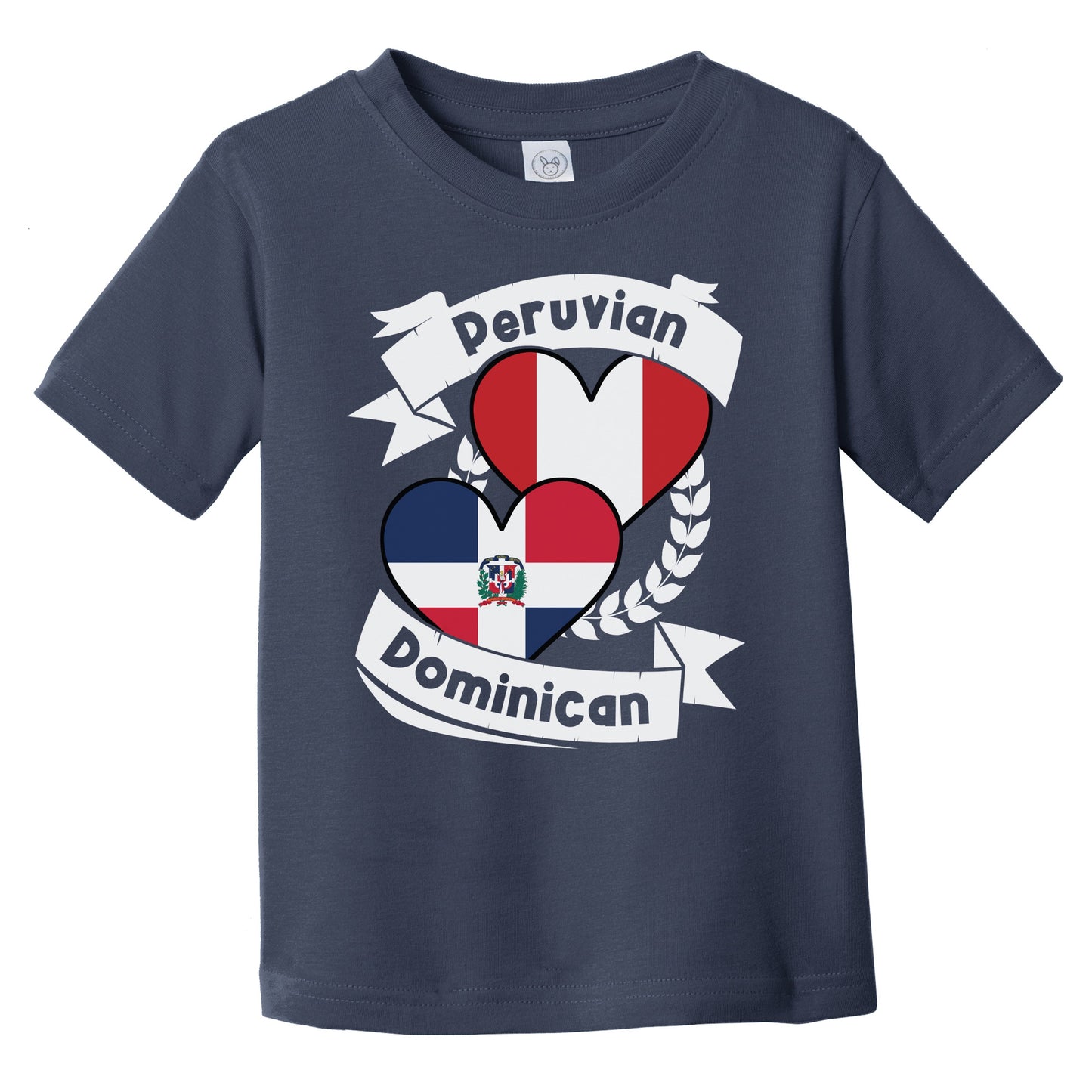 Peruvian Dominican Heart Flags Peru Dominican Republic Infant Toddler T-Shirt