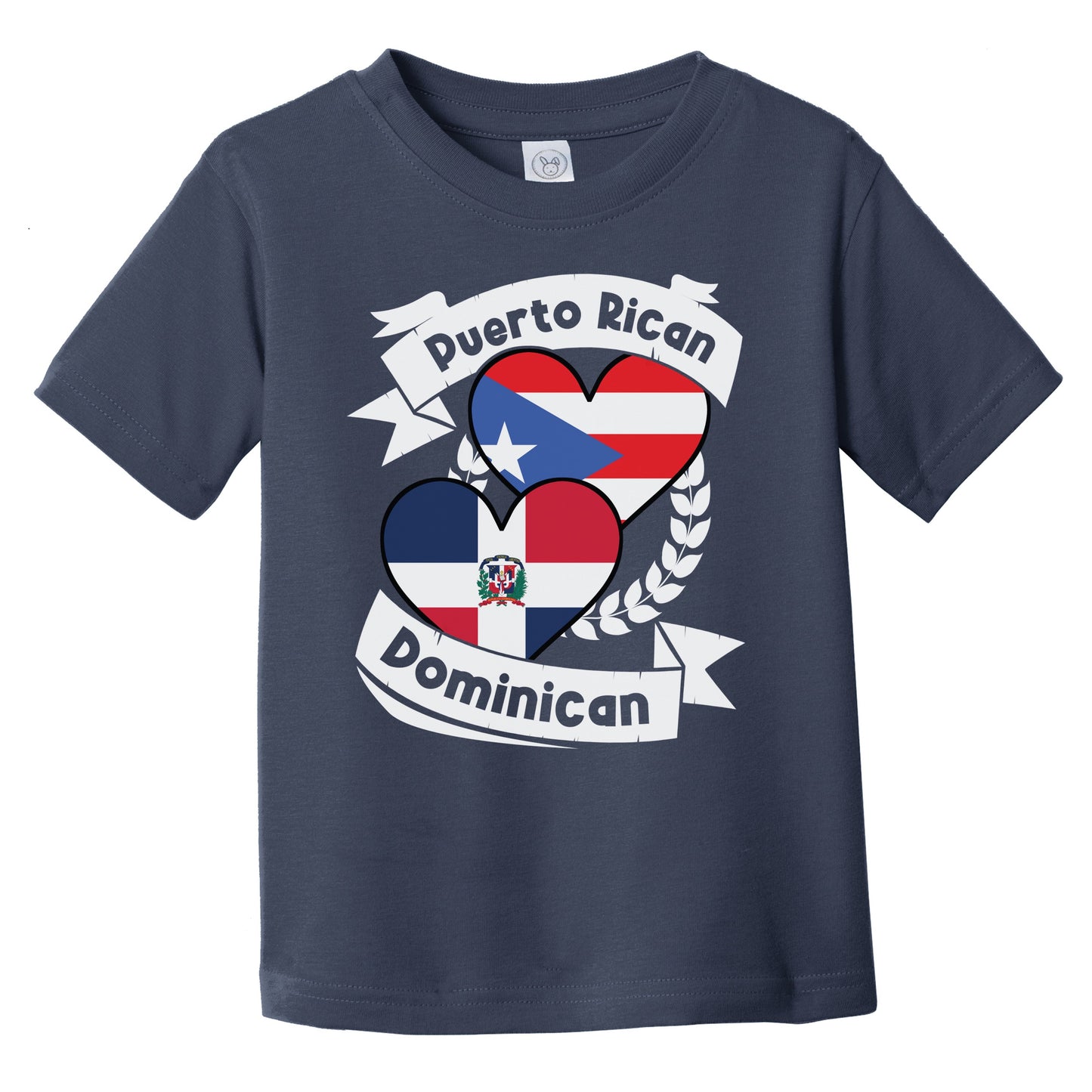 Puerto Rican Dominican Heart Flags Puerto Rico Dominican Republic Infant Toddler T-Shirt