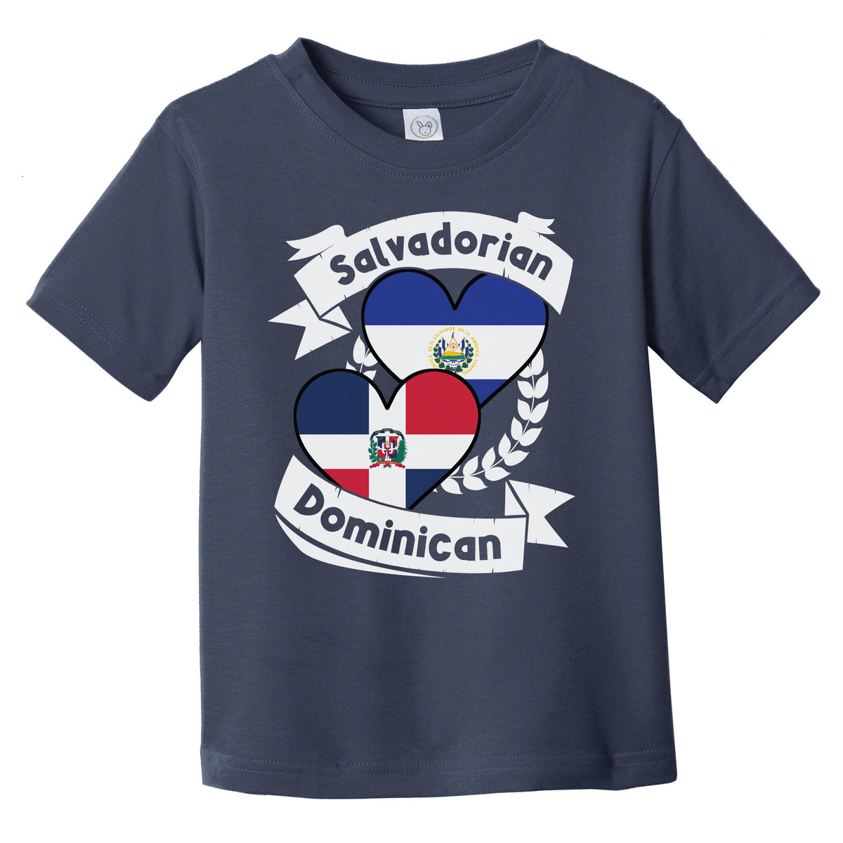 Salvadorian Dominican Heart Flags El Salvador Dominican Republic Infant Toddler T-Shirt