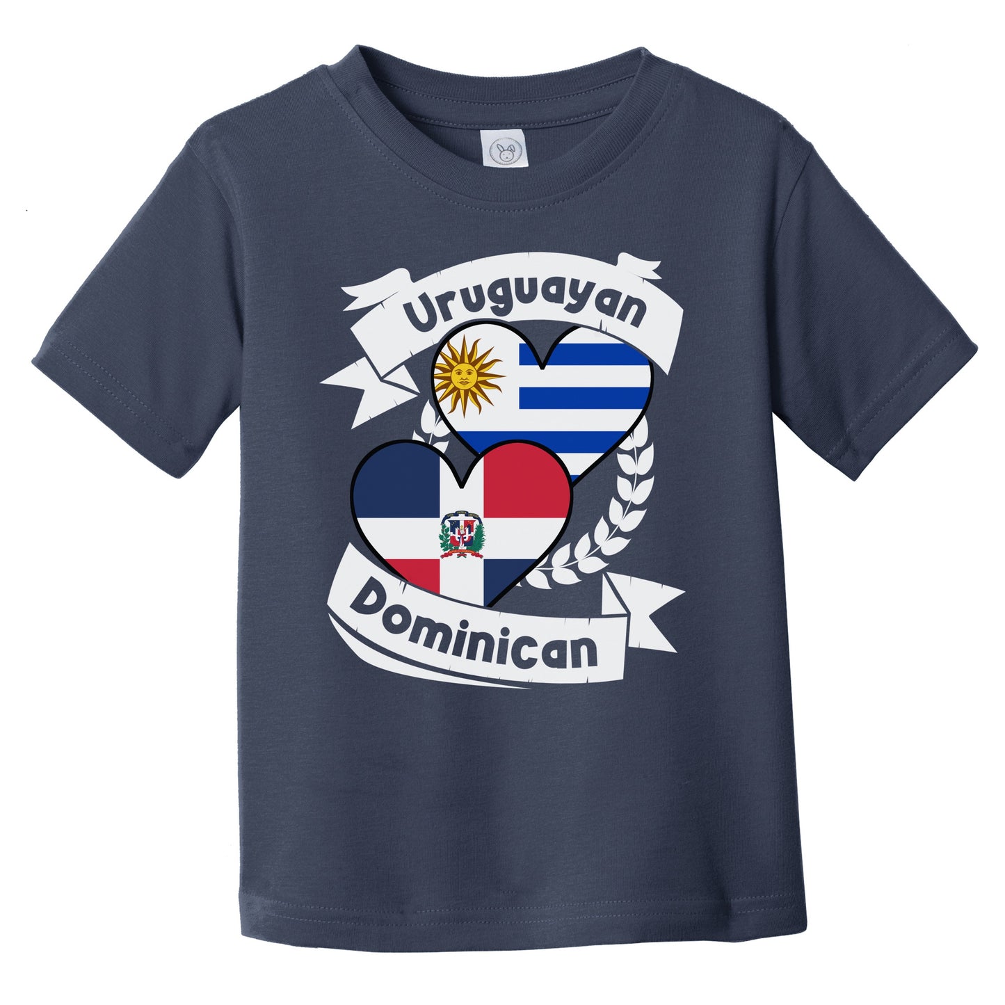 Uruguayan Dominican Heart Flags Uruguay Dominican Republic Infant Toddler T-Shirt