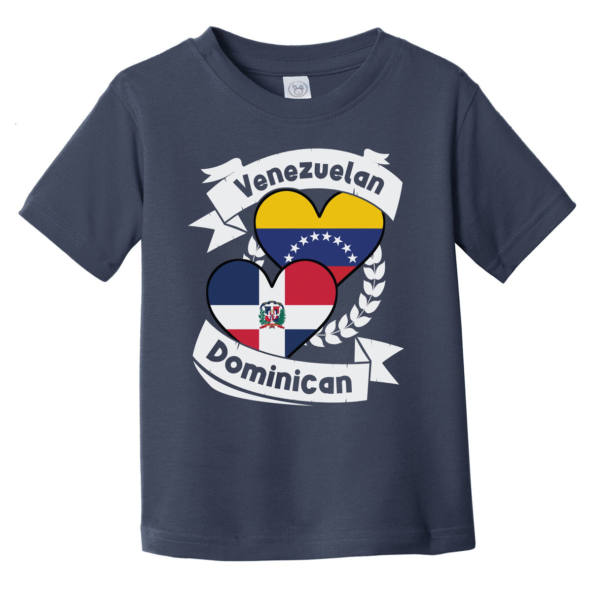 Venezuelan Dominican Heart Flags Venezuela Dominican Republic Infant Toddler T-Shirt