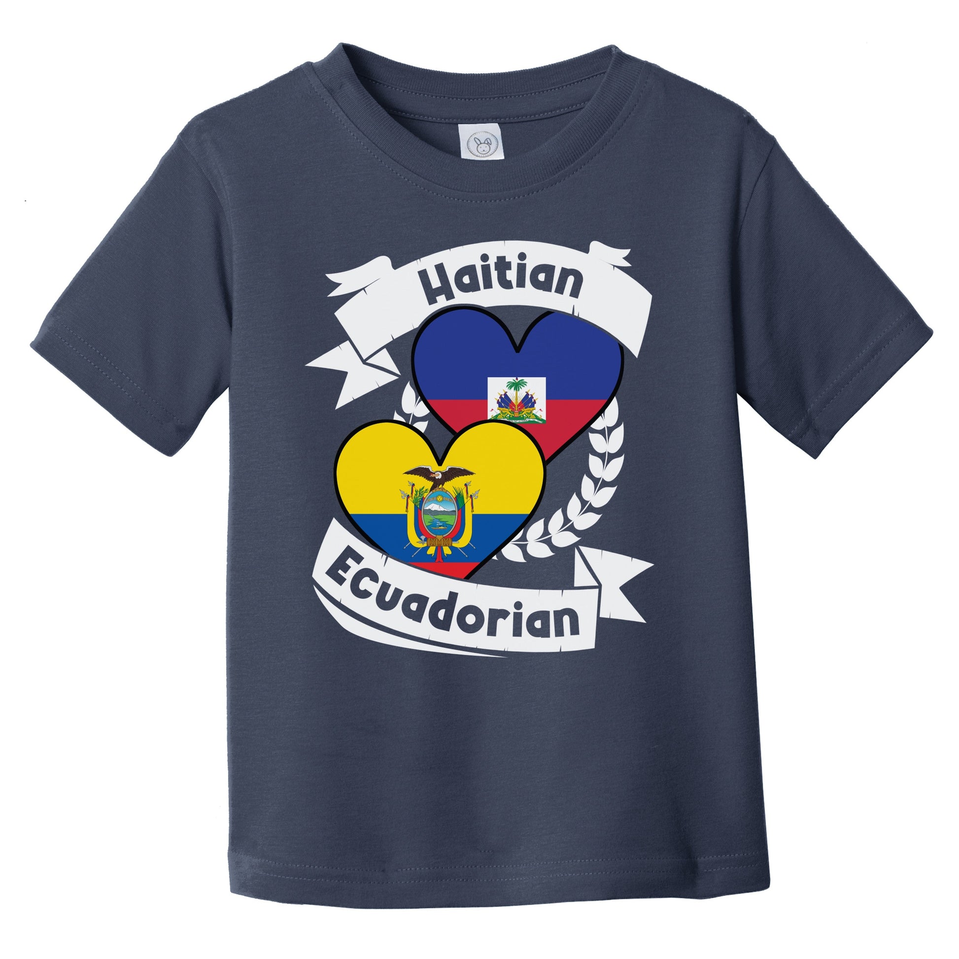Haitian Ecuadorian Heart Flags Haiti Ecuador Infant Toddler T-Shirt