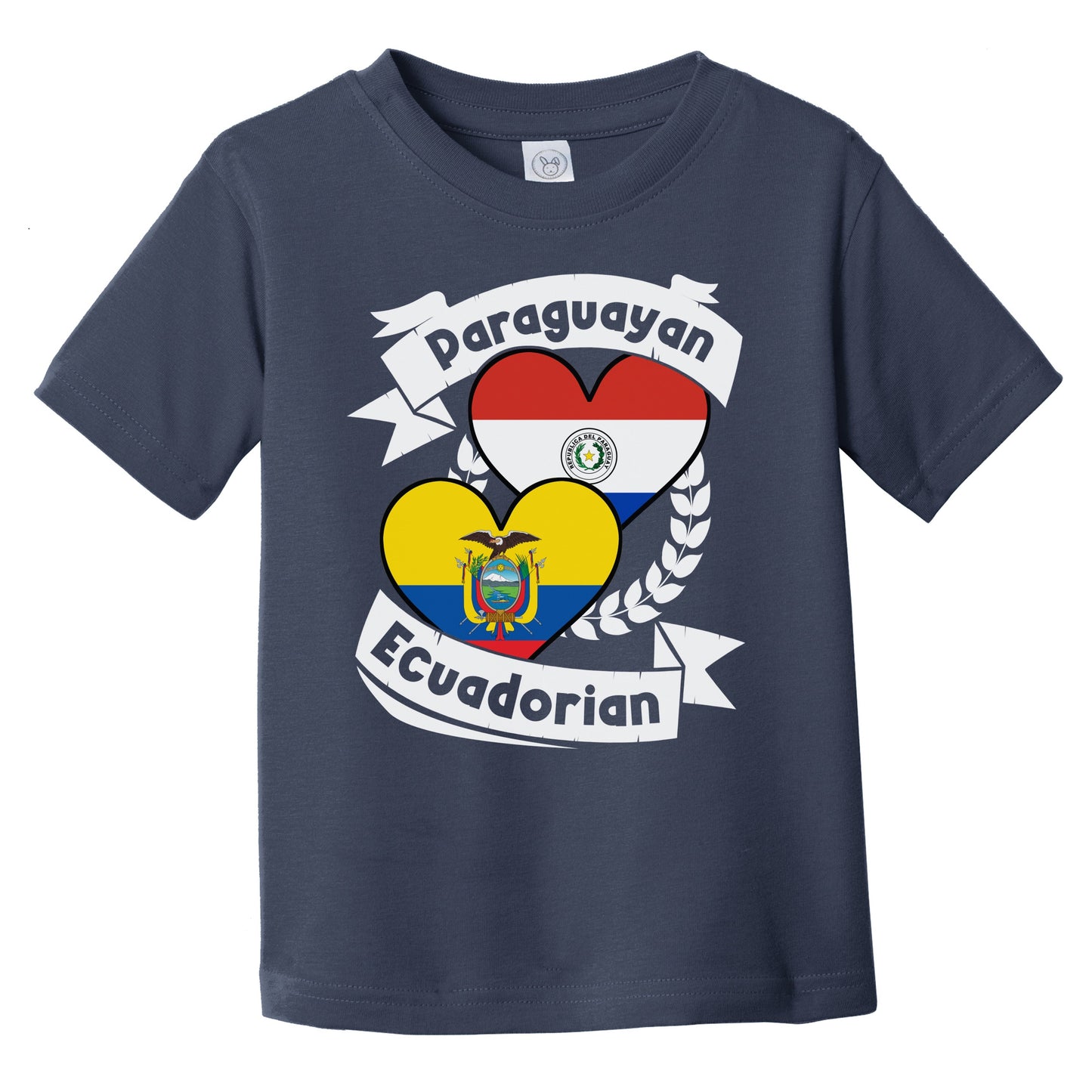 Paraguayan Ecuadorian Heart Flags Paraguay Ecuador Infant Toddler T-Shirt