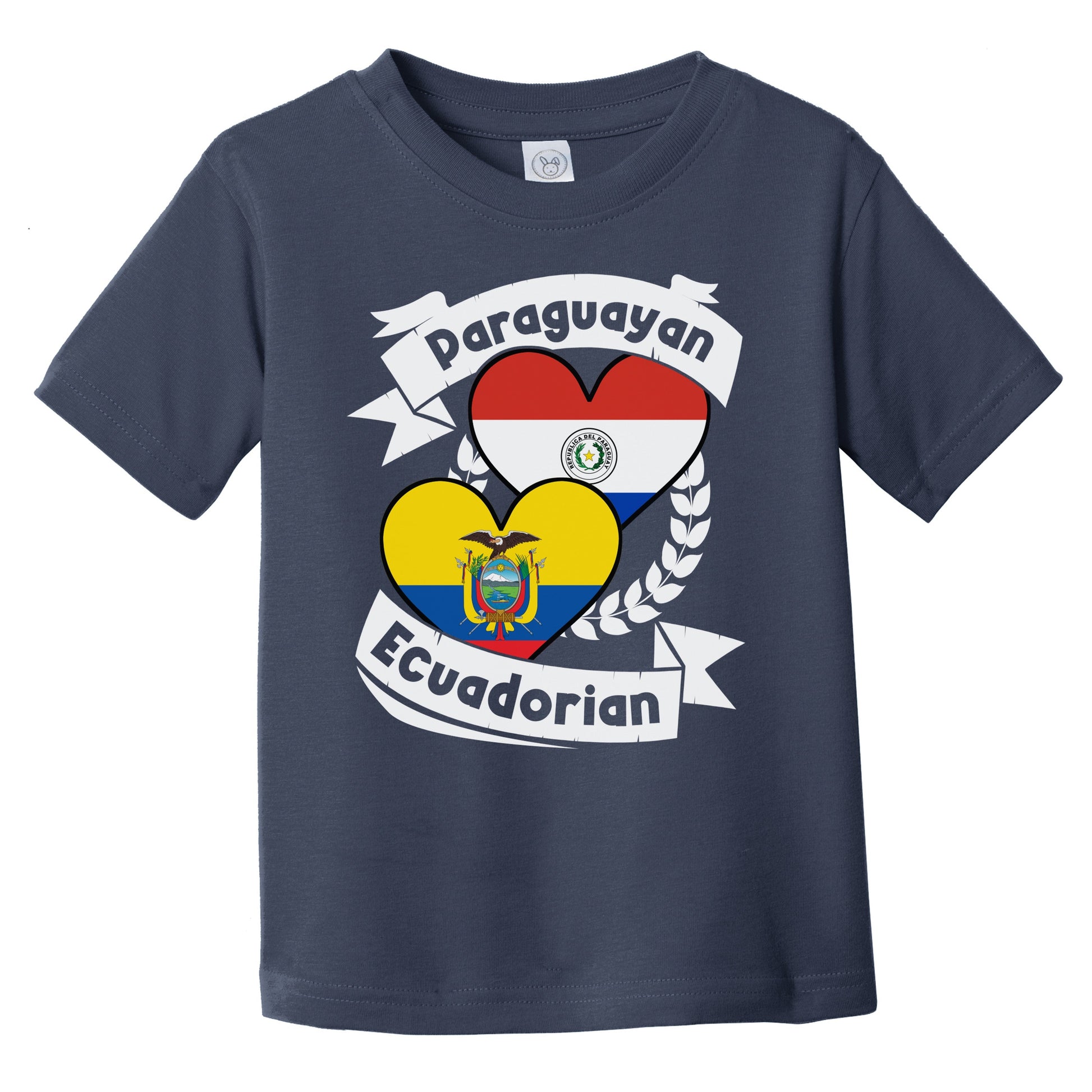 Paraguayan Ecuadorian Heart Flags Paraguay Ecuador Infant Toddler T-Shirt