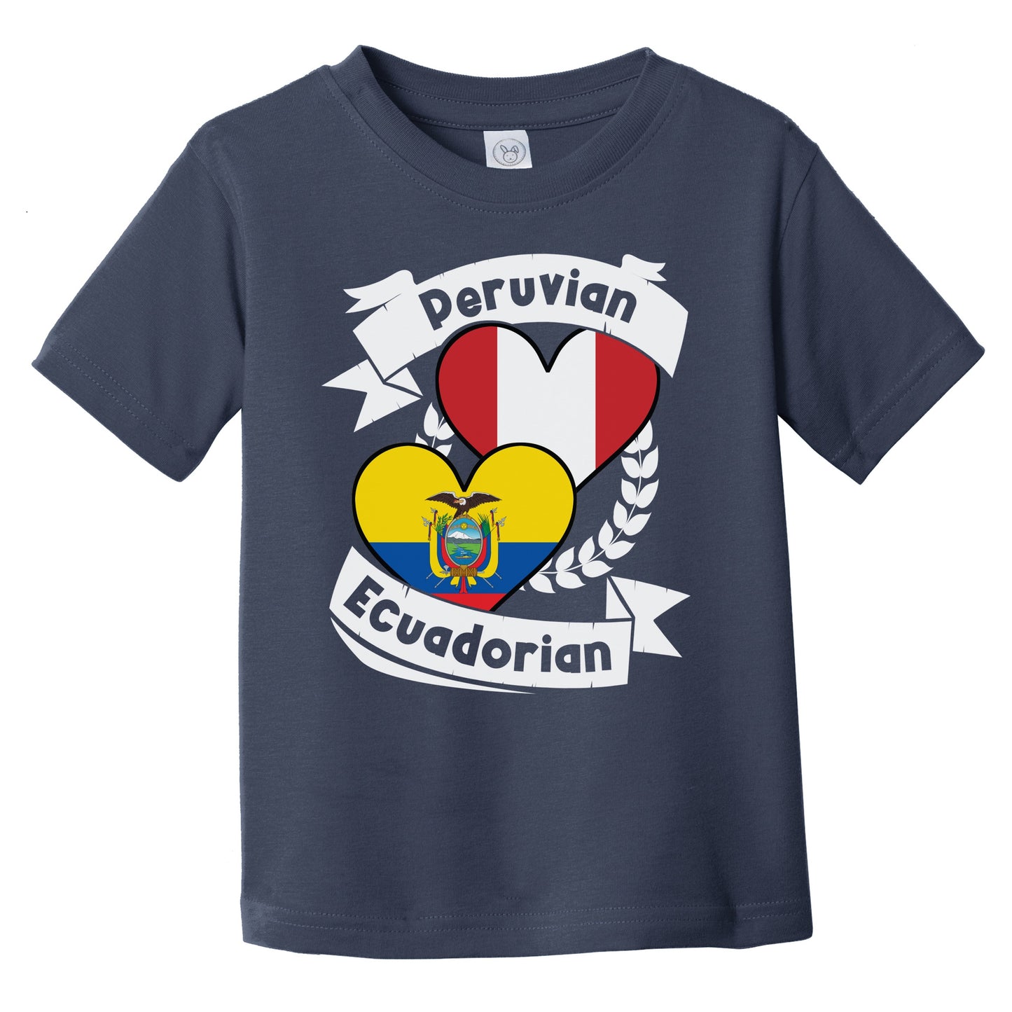 Peruvian Ecuadorian Heart Flags Peru Ecuador Infant Toddler T-Shirt