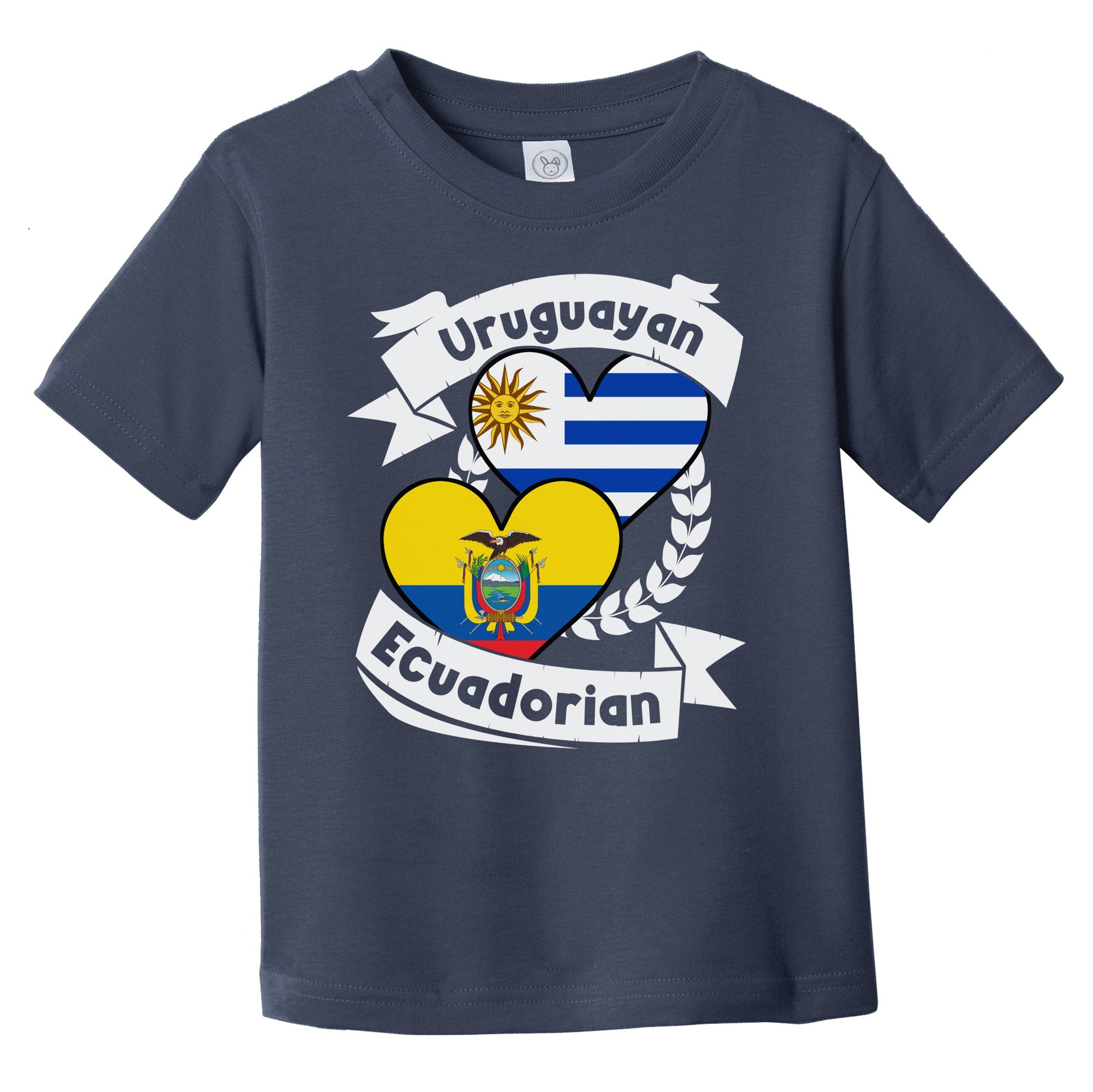Uruguayan Ecuadorian Heart Flags Uruguay Ecuador Infant Toddler T-Shirt