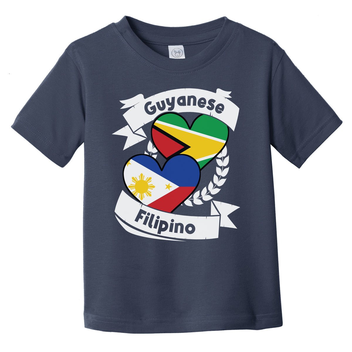 Guyanese Filipino Heart Flags Guyana Philippines Infant Toddler T-Shirt