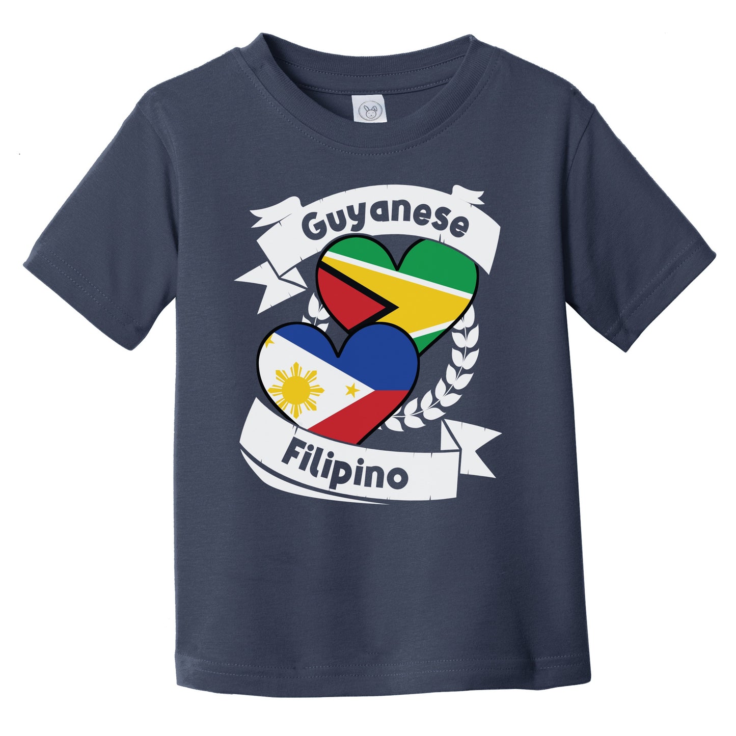 Guyanese Filipino Heart Flags Guyana Philippines Infant Toddler T-Shirt