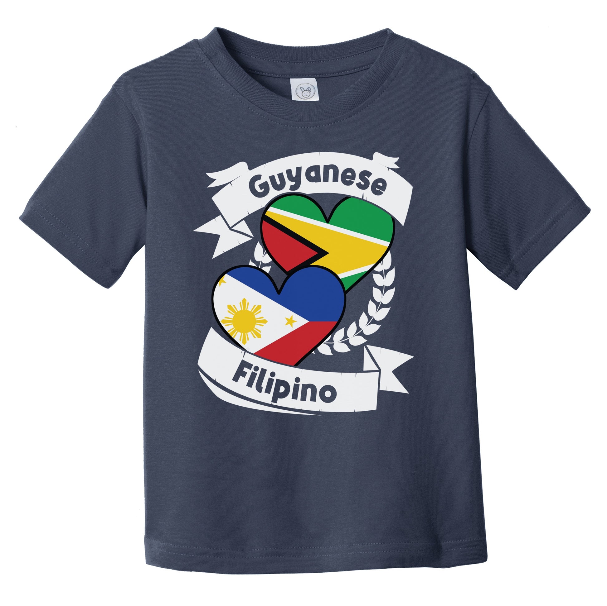 Guyanese Filipino Heart Flags Guyana Philippines Infant Toddler T-Shirt