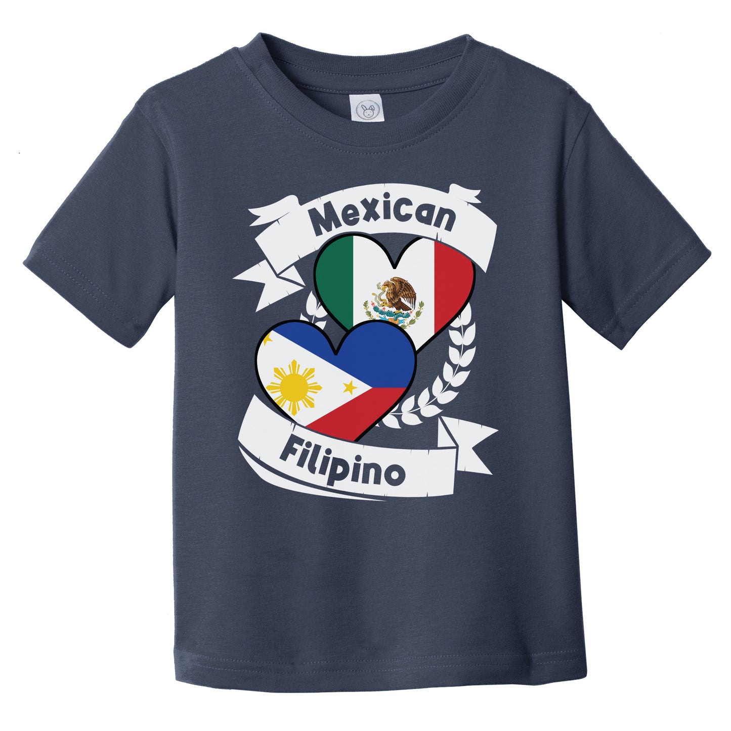 Mexican Filipino Heart Flags Mexico Philippines Infant Toddler T-Shirt