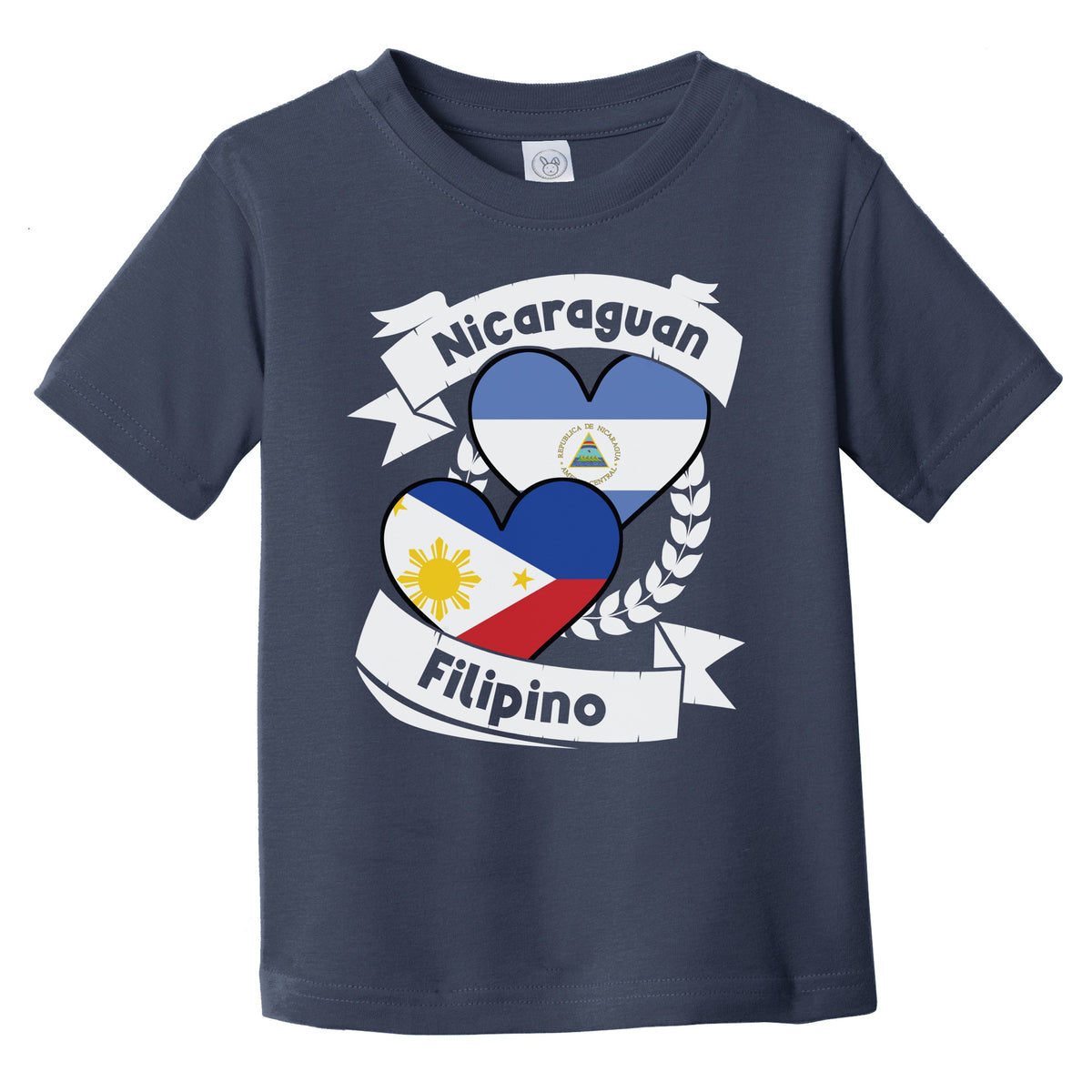 Nicaraguan Filipino Heart Flags Nicaragua Philippines Infant Toddler T-Shirt