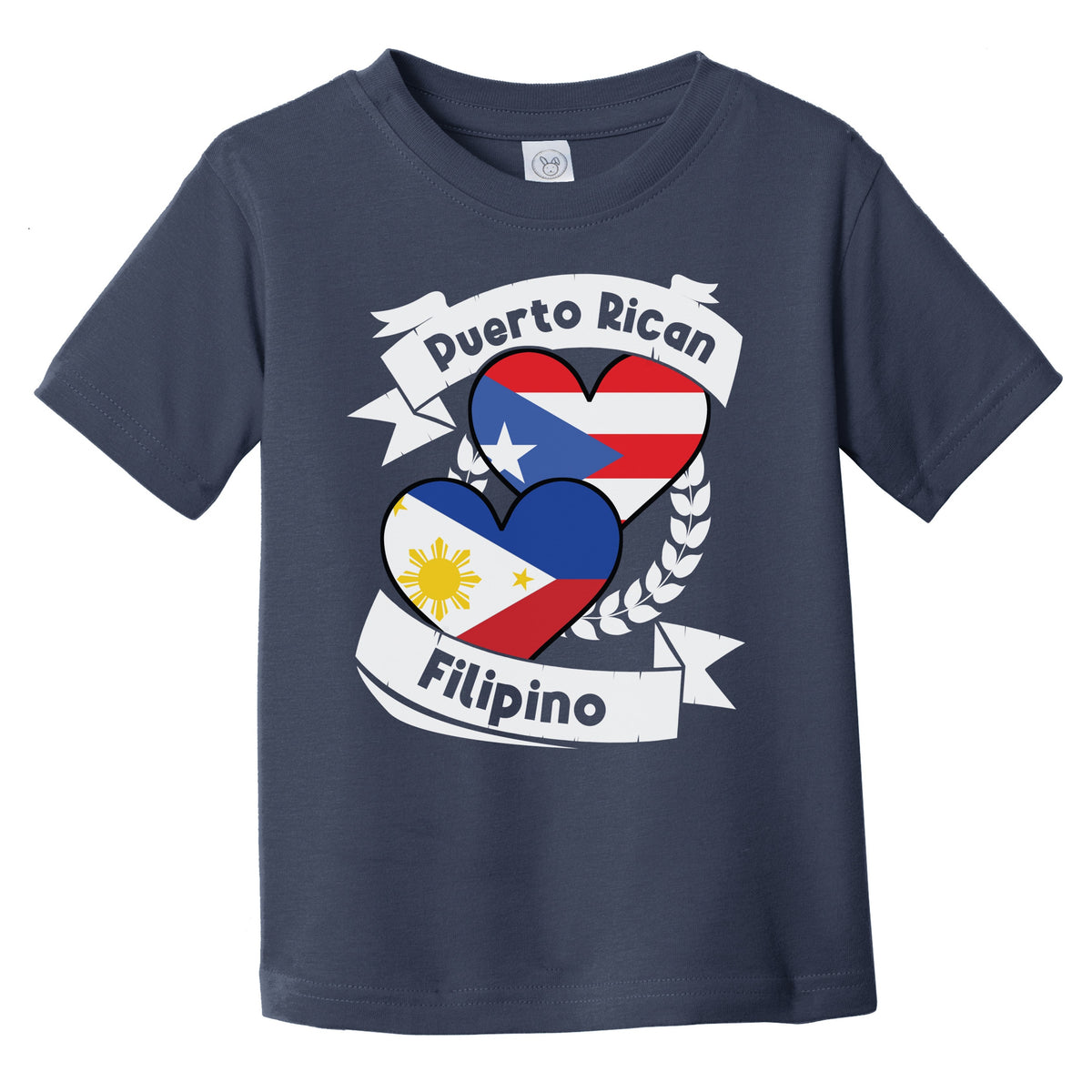 Puerto Rican Filipino Heart Flags Puerto Rico Philippines Infant Toddler T-Shirt