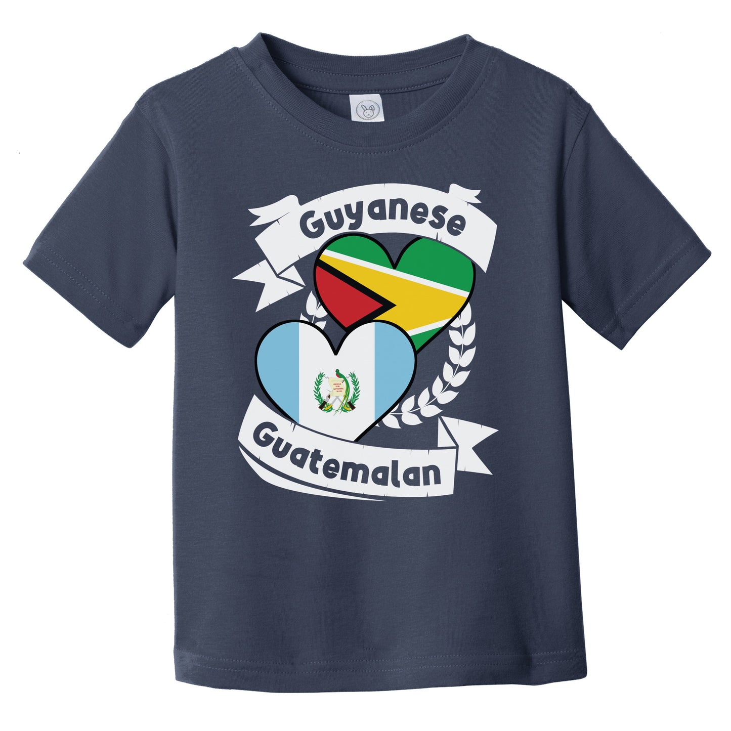 Guyanese Guatemalan Heart Flags Guyana Guatemala Infant Toddler T-Shirt