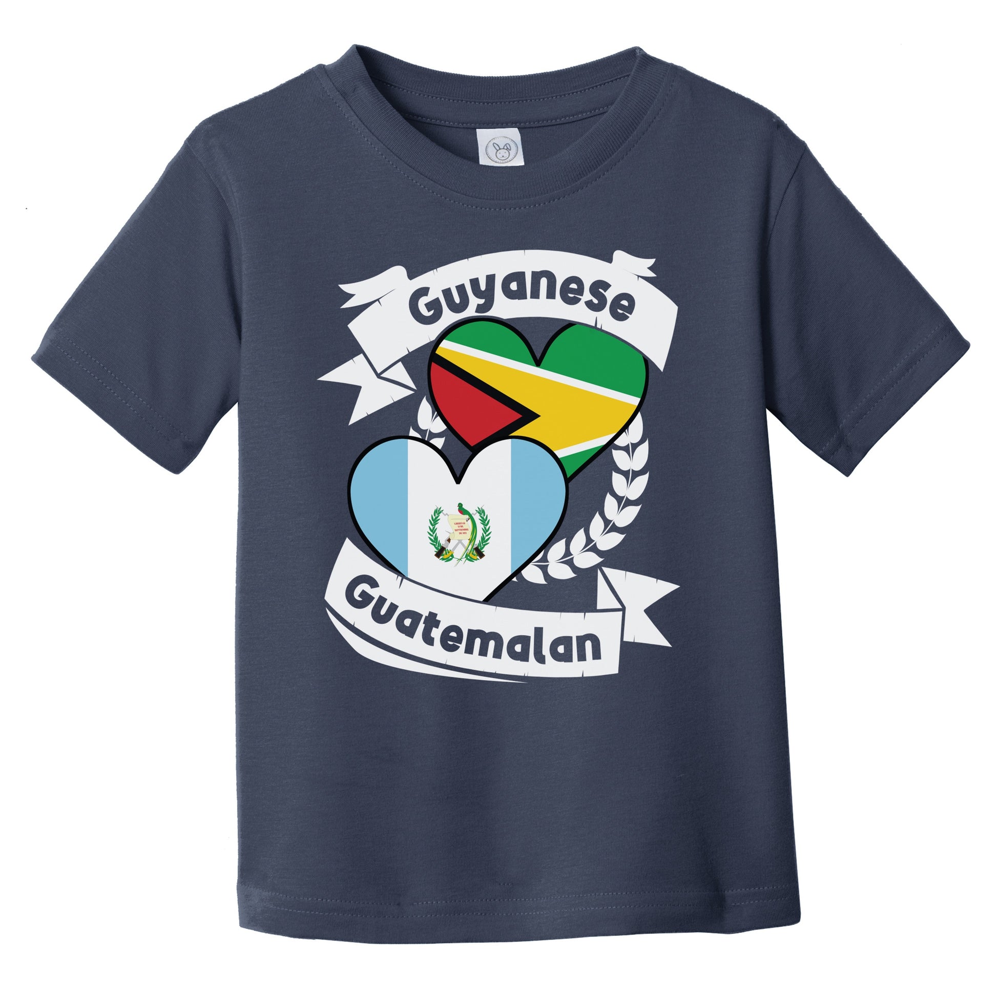 Guyanese Guatemalan Heart Flags Guyana Guatemala Infant Toddler T-Shirt