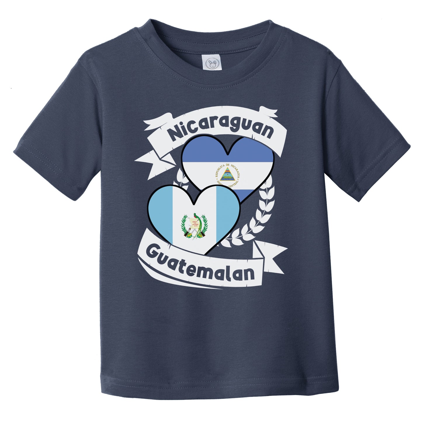Nicaraguan Guatemalan Heart Flags Nicaragua Guatemala Infant Toddler T-Shirt